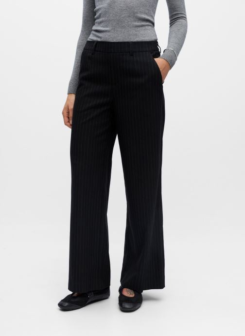OBJECT Pantalons larges OBJLISA WIDE PANT AOP NOOS femme noir