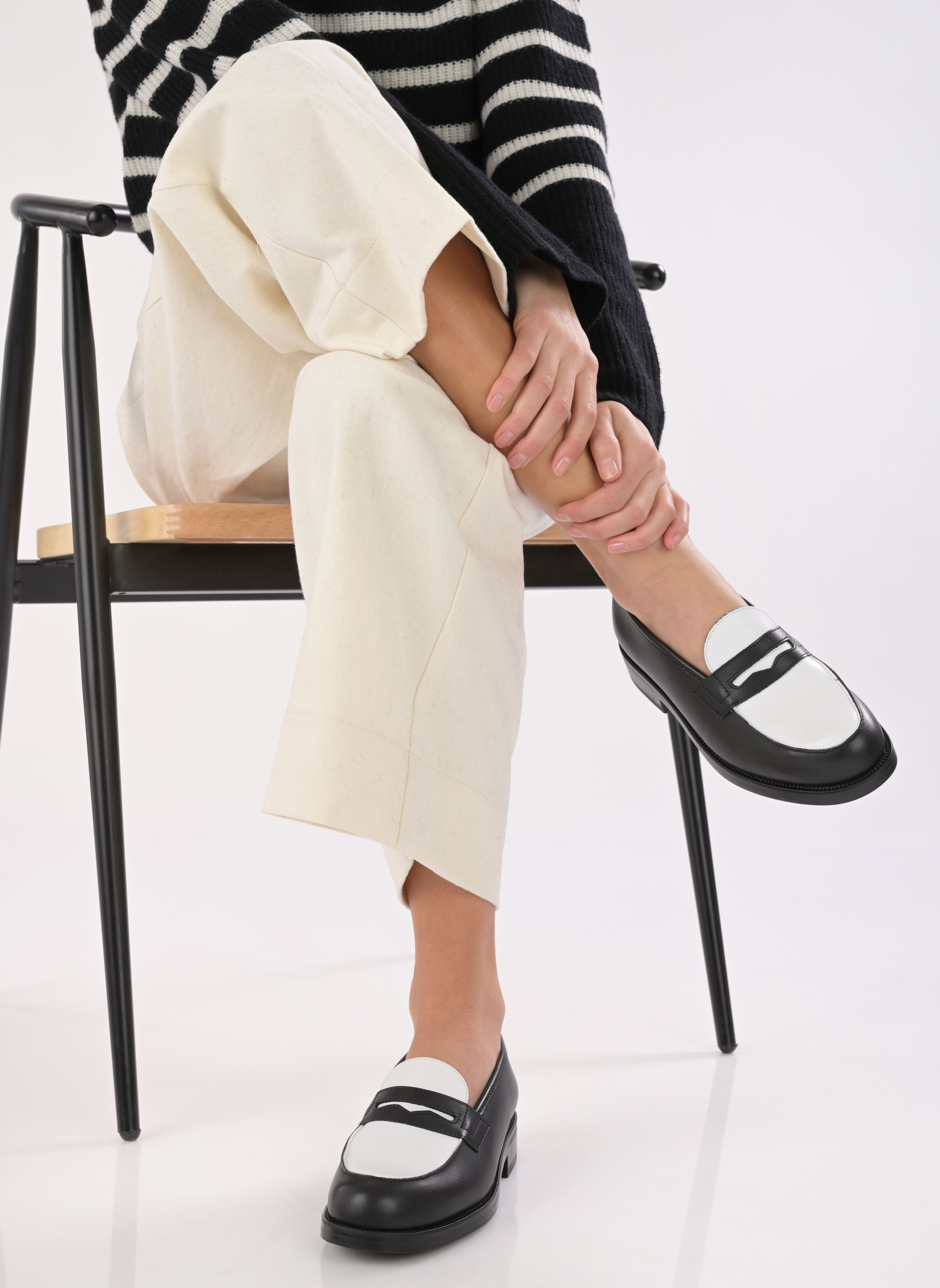 Mocassins DALIOR 2 femme noir Kleman Mocassins DALIOR 2 femme noir NOIR + BLANC
