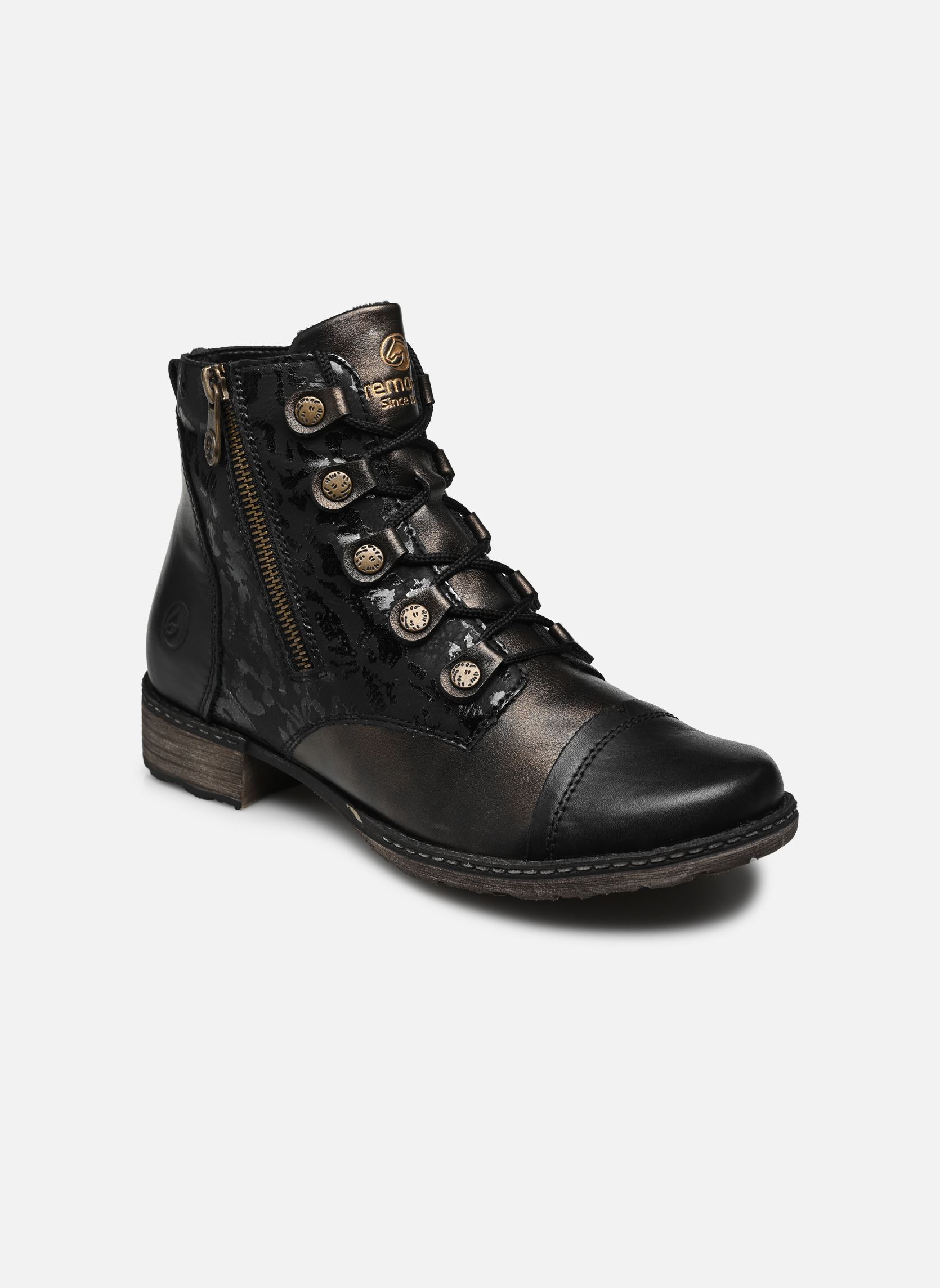 Geschnürte Stiefeletten Bella damen schwarz Remonte Geschnürte Stiefeletten Bella damen schwarz SCHWARZ/ANTIK/SCHWARZ/SCHWARZ