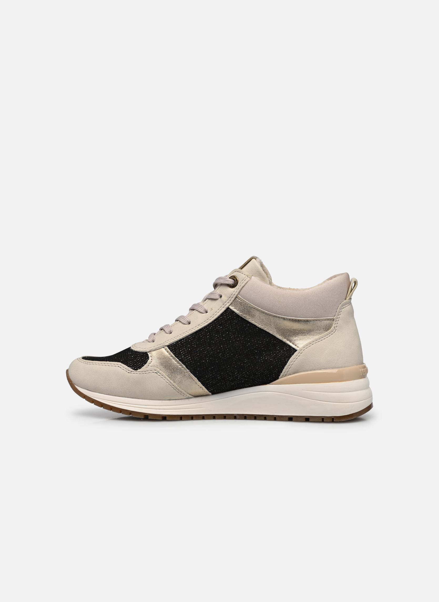 Niedrige Sneaker Ella damen beige Remonte Niedrige Sneaker Ella damen beige CREMA/SCHWARZ-BRONZE/MUSCHEL/P