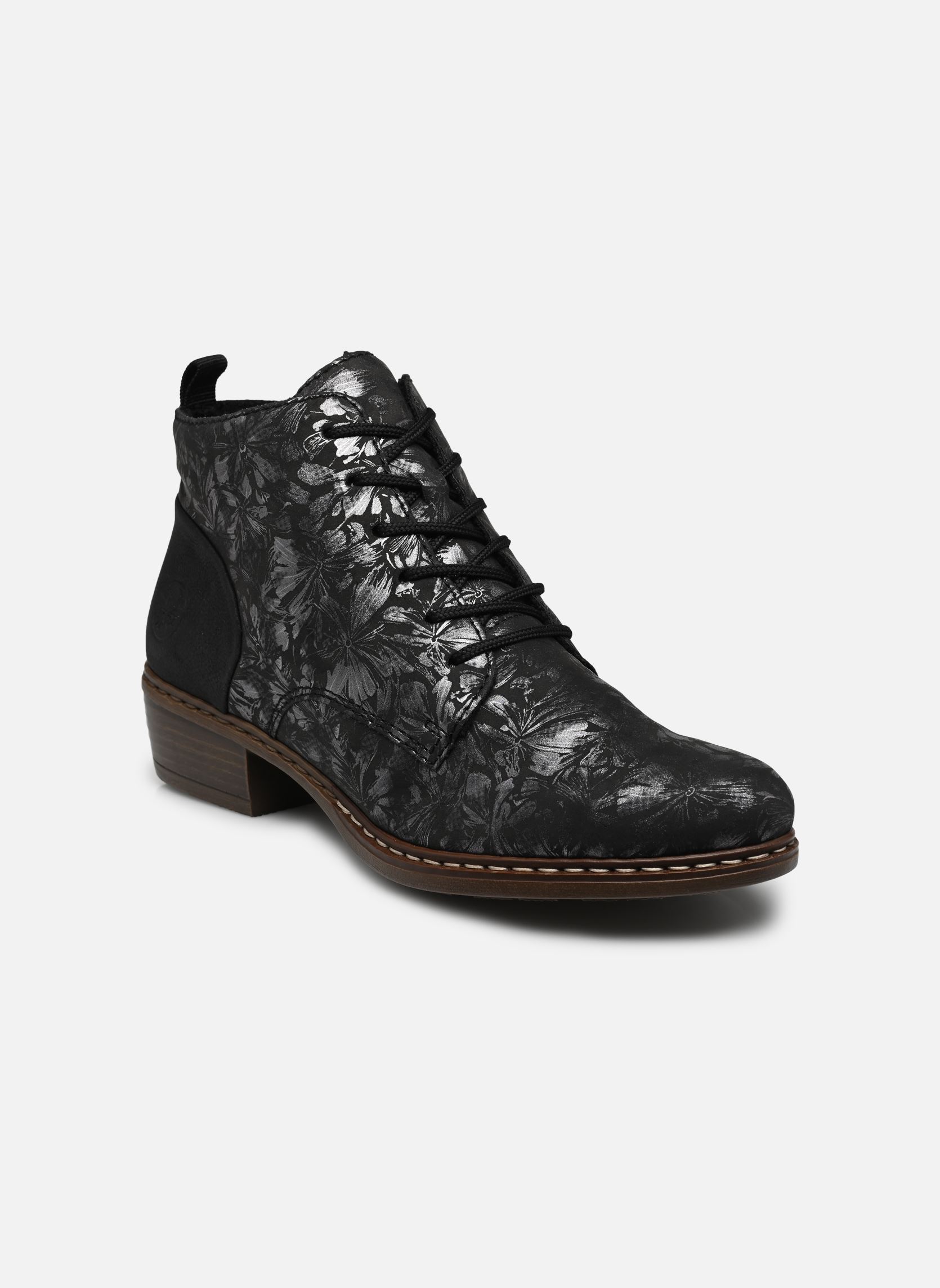 Geschnürte Stiefeletten Eden damen schwarz Rieker Geschnürte Stiefeletten Eden damen schwarz SCHWARZ-METALLIC/SCHWARZ