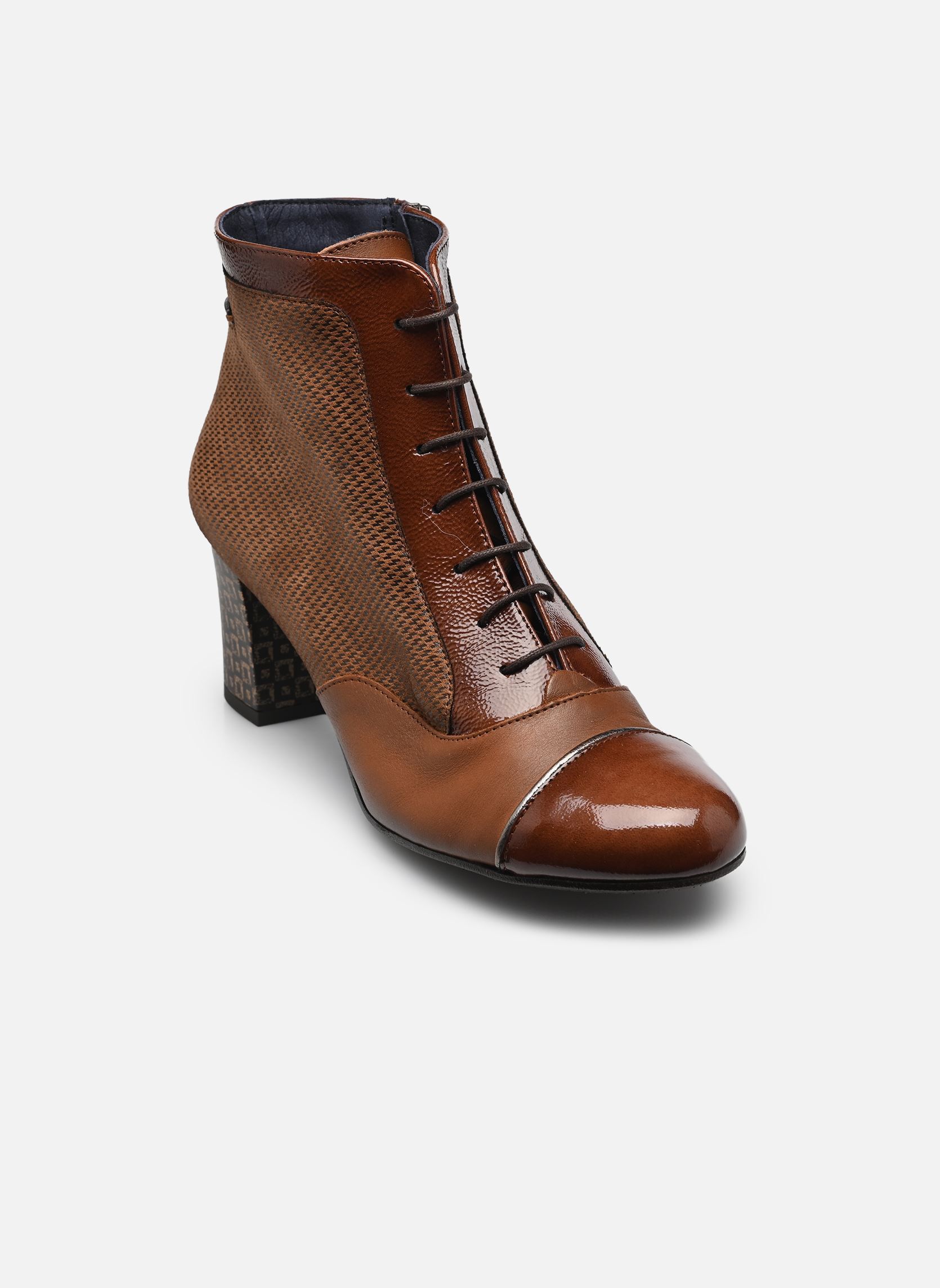 Veterlaarsjes RODIN D8922 dames bruin Dorking Veterlaarsjes RODIN D8922 dames bruin NAPLAK+SUGAR+DELIS CUERO