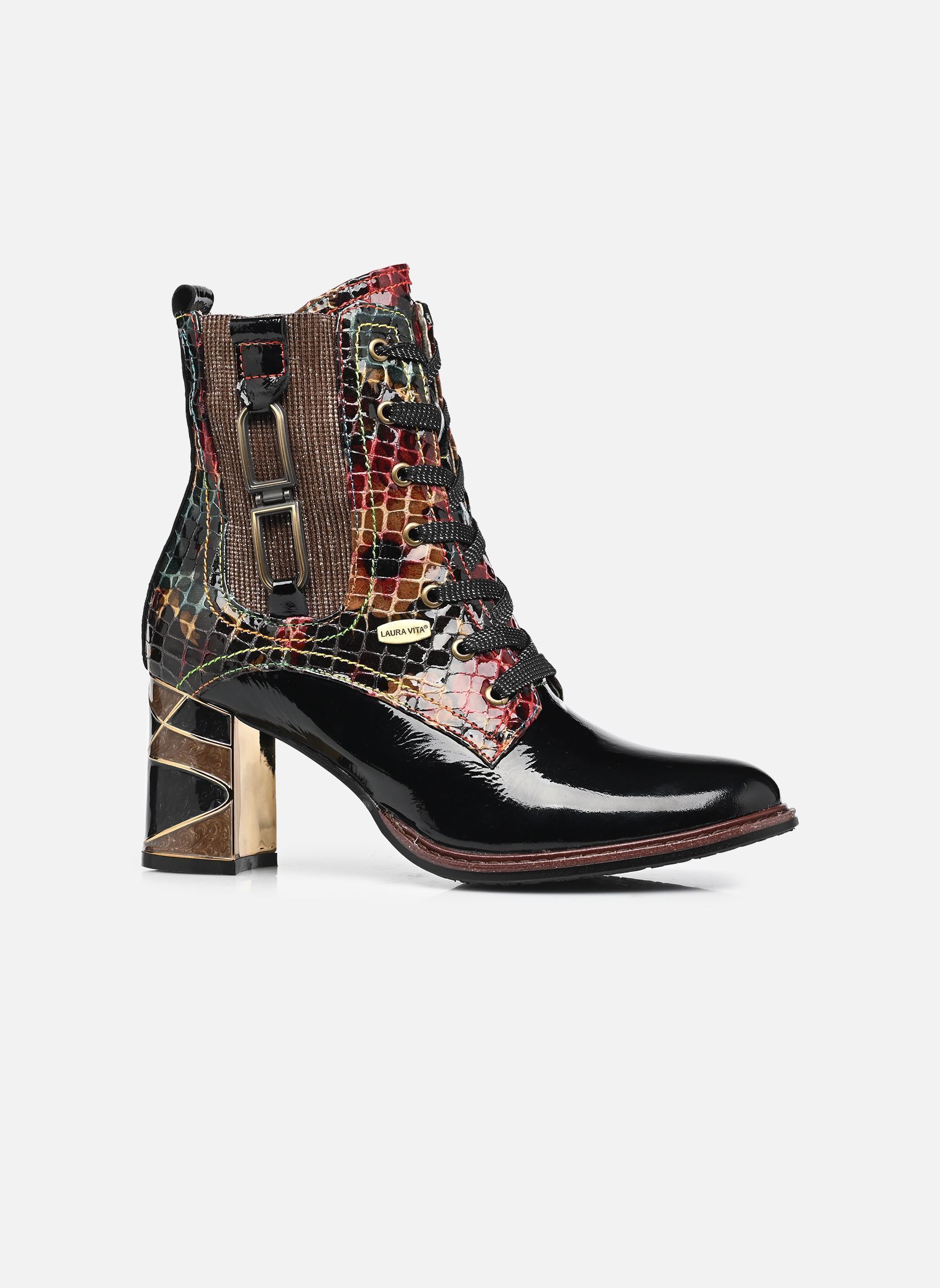 Geschnürte Stiefeletten MARBREO 02 damen schwarz Laura Vita Geschnürte Stiefeletten MARBREO 02 damen schwarz VERNIS NOIR