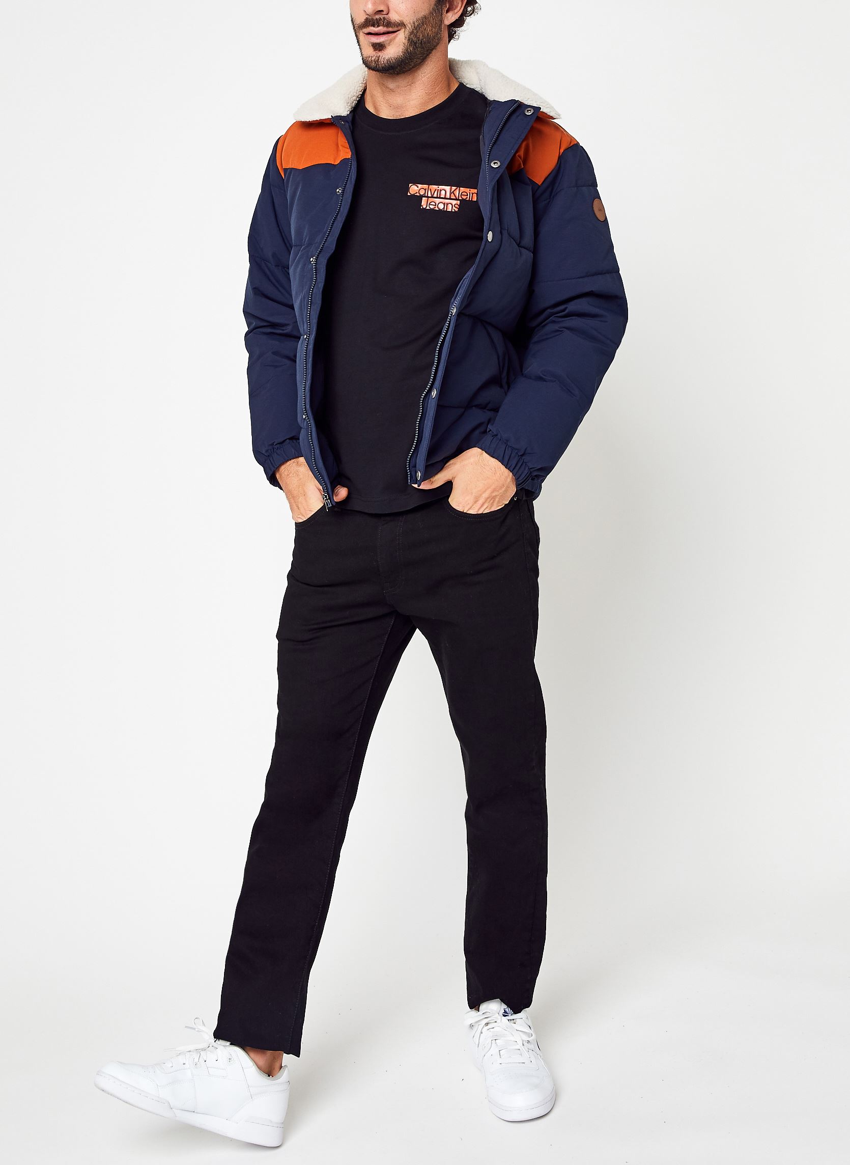 Bomberjacken The Puffer M herren orange Quiksilver Bomberjacken The Puffer M herren orange Navy Blazer