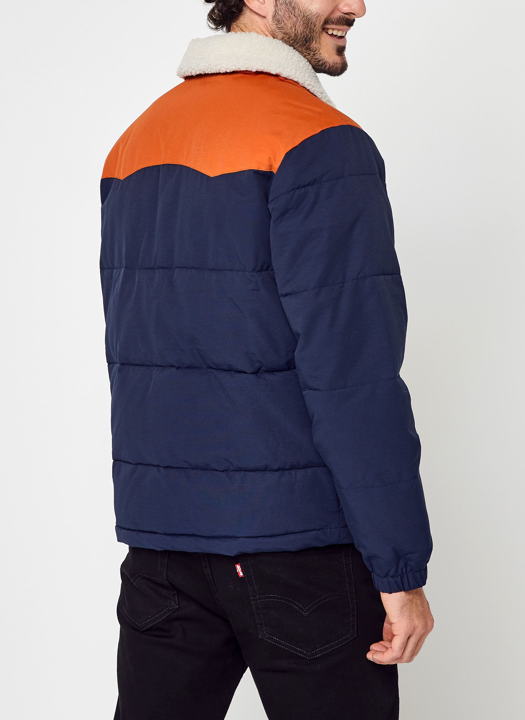 Bomberjacken The Puffer M herren orange Quiksilver Bomberjacken The Puffer M herren orange Navy Blazer
