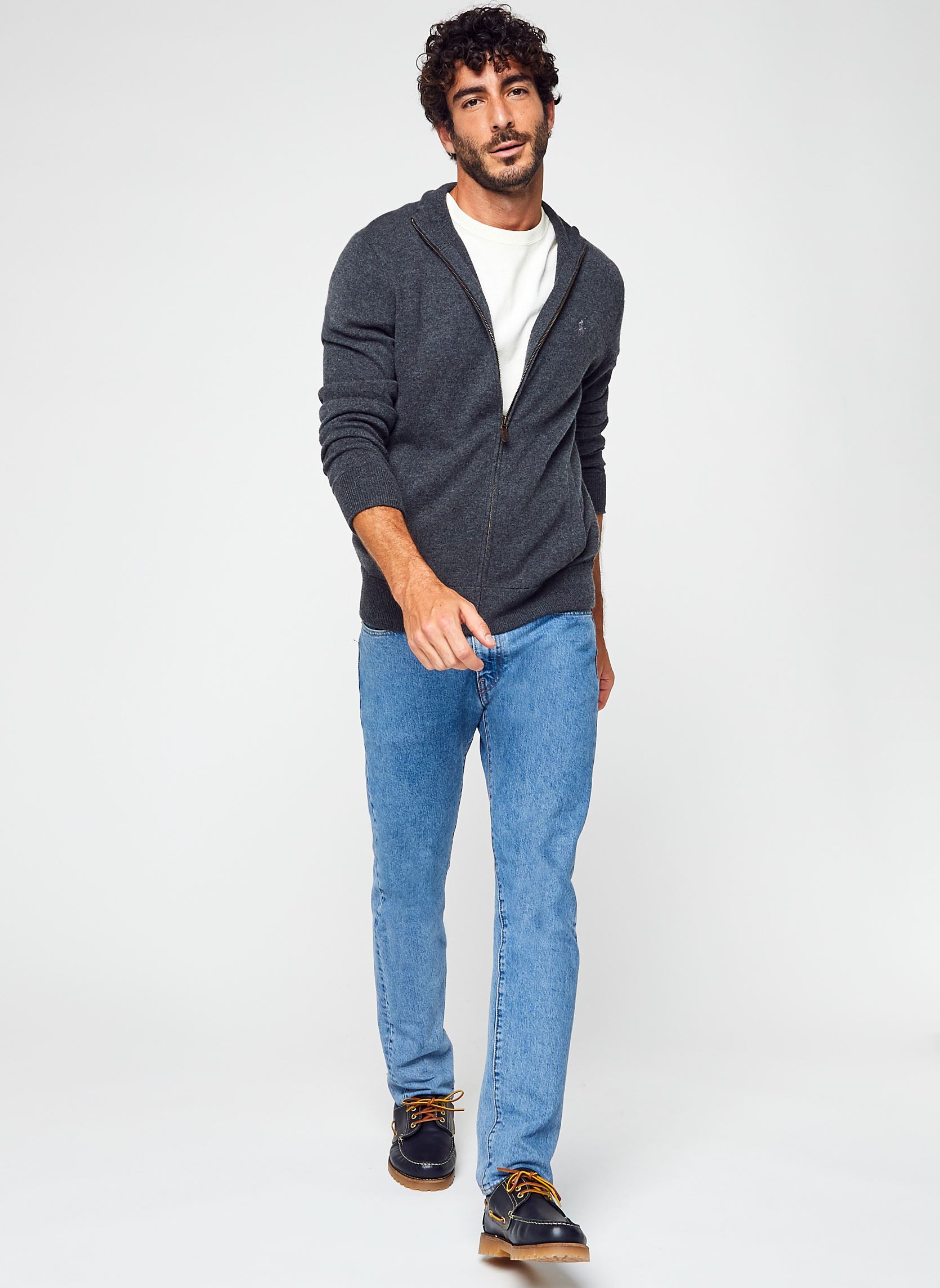 Gilets Pull zippé en laine vierge loryelle homme gris Polo Ralph Lauren Gilets Pull zippé en laine vierge loryelle homme gris DARK CHARCOAL HEATHER