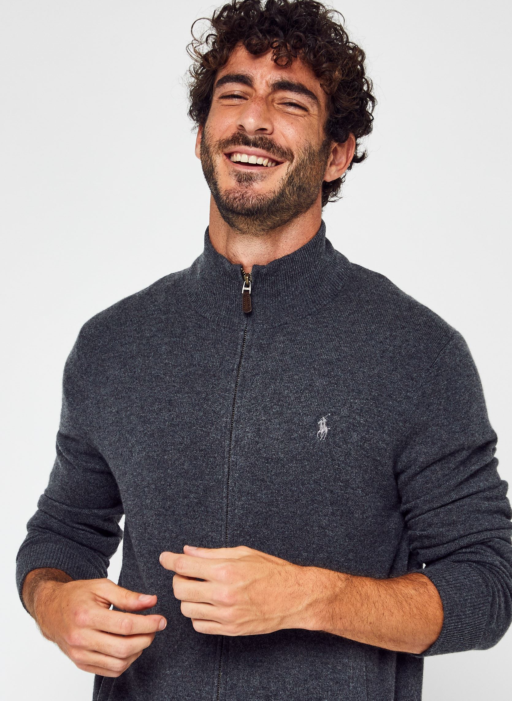 Gilets Pull zippé en laine vierge loryelle homme gris Polo Ralph Lauren Gilets Pull zippé en laine vierge loryelle homme gris DARK CHARCOAL HEATHER
