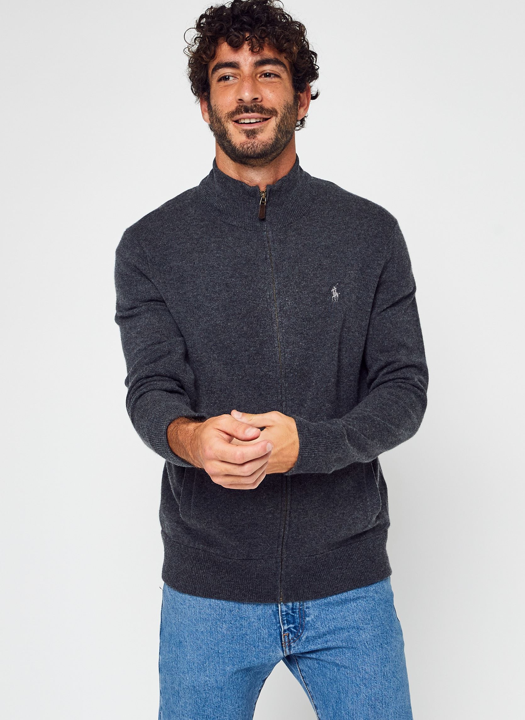Gilets Pull zippé en laine vierge loryelle homme gris Polo Ralph Lauren Gilets Pull zippé en laine vierge loryelle homme gris DARK CHARCOAL HEATHER