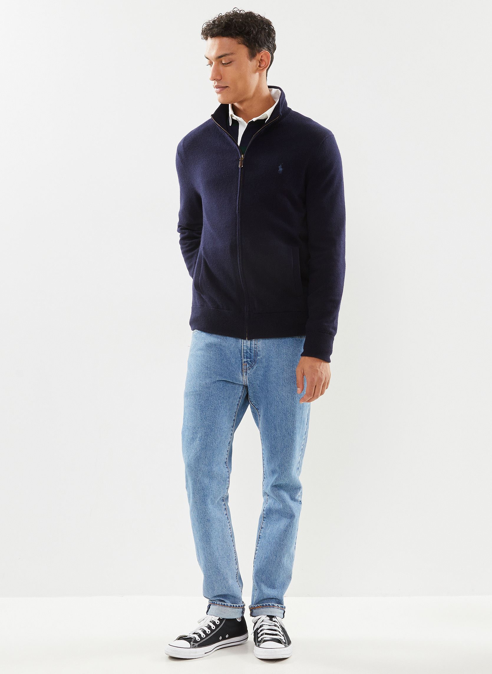 Gilets Pull zippé en laine vierge loryelle homme bleu Polo Ralph Lauren Gilets Pull zippé en laine vierge loryelle homme bleu HUNTER NAVY