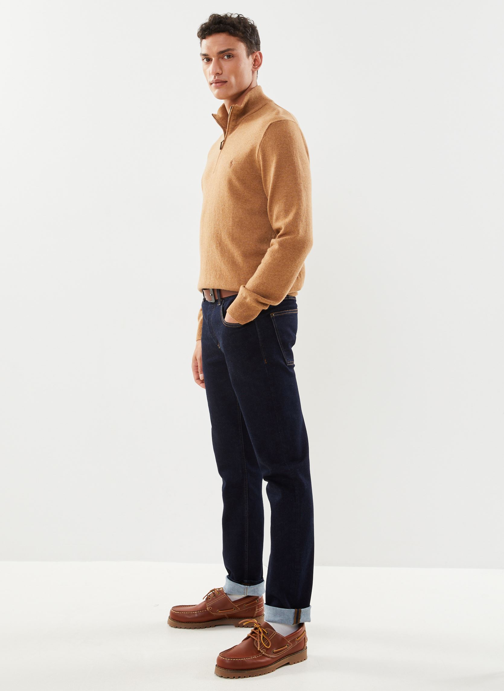 Pulls Pull Demi-Zip En Laine Vierge Loryelle homme marron Polo Ralph Lauren Pulls Pull Demi-Zip En Laine Vierge Loryelle homme marron LATTE BROWN HEATHER