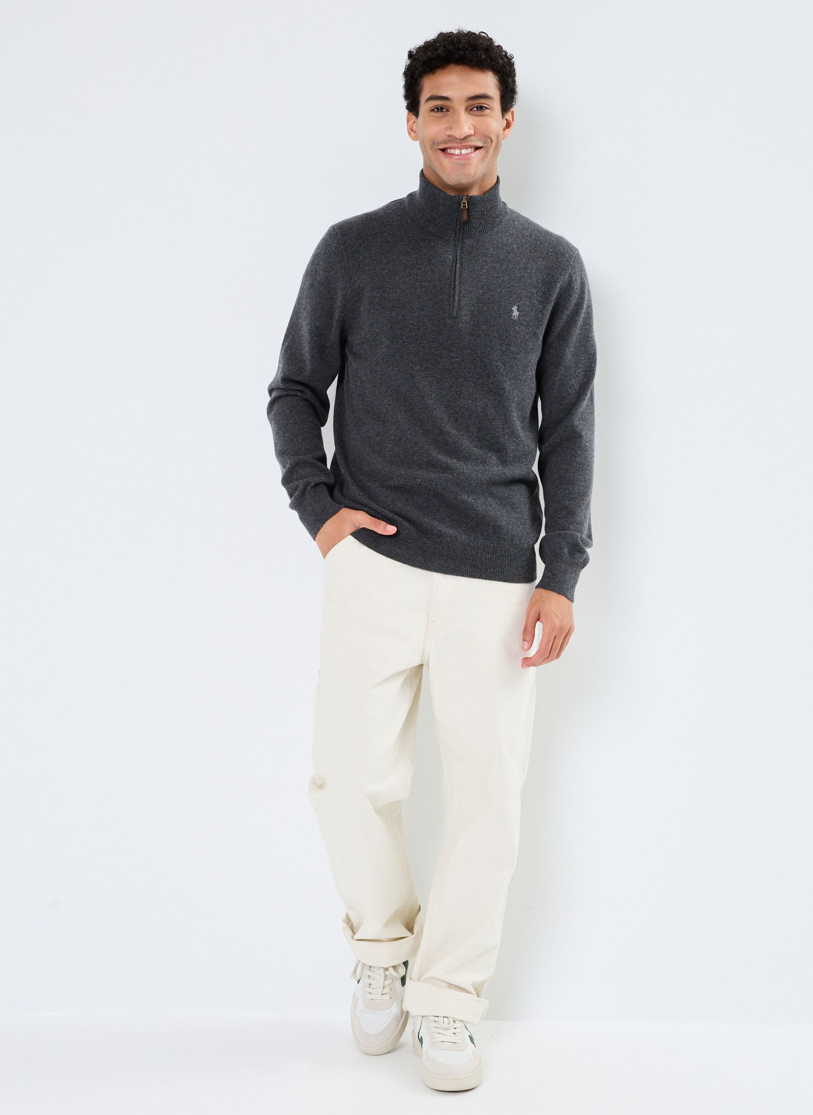 Pullover Pull Demi-Zip En Laine Vierge Loryelle herren grau Polo Ralph Lauren Pullover Pull Demi-Zip En Laine Vierge Loryelle herren grau DARK CHARCOAL HEATHER