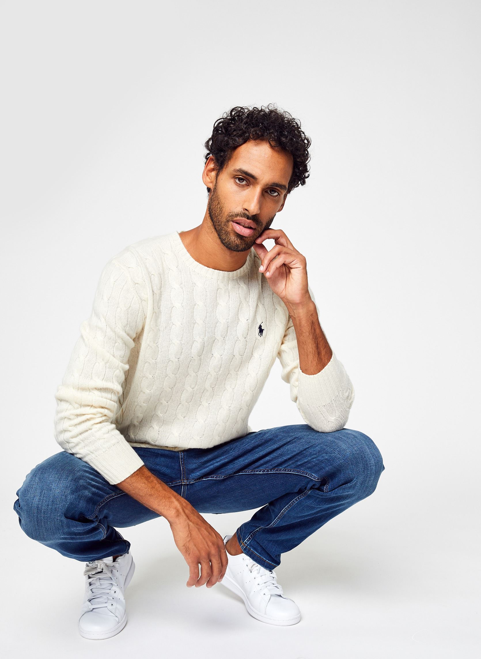 Pulls Pull torsadé en laine et cachemire 71087 homme beige Polo Ralph Lauren Pulls Pull torsadé en laine et cachemire 71087 homme beige ANDOVER CREAM
