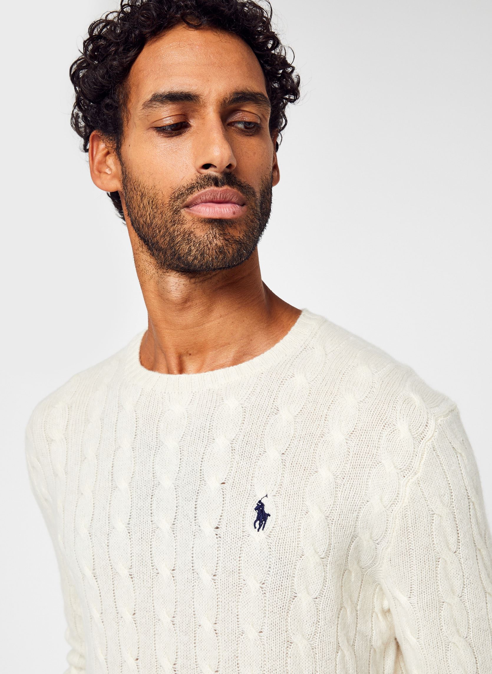 Pulls Pull torsadé en laine et cachemire 71087 homme beige Polo Ralph Lauren Pulls Pull torsadé en laine et cachemire 71087 homme beige ANDOVER CREAM