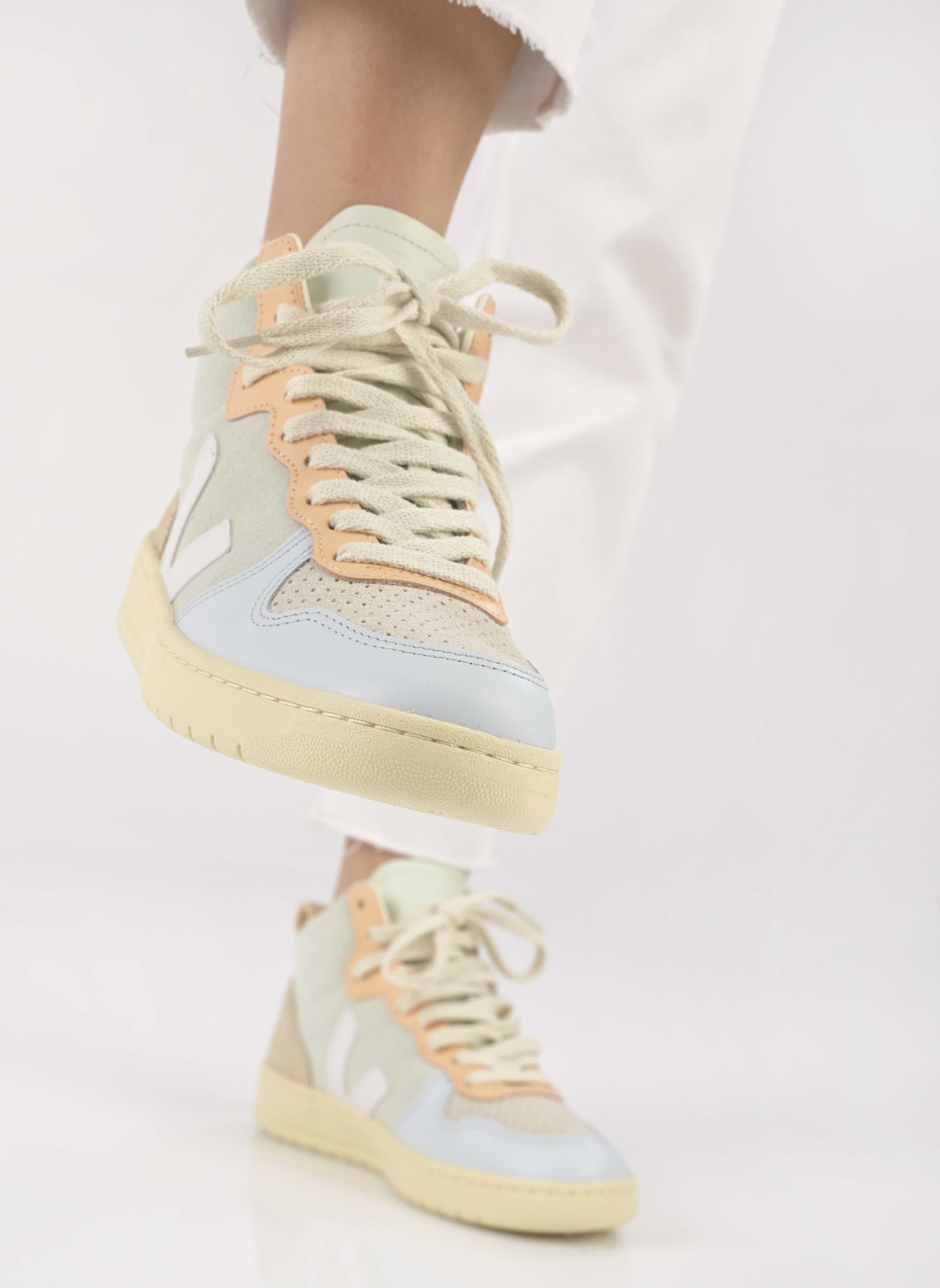 Sneakers alte V-15 Suede W donna multicolore Veja Sneakers alte V-15 Suede W donna multicolore Jade_White-Multico