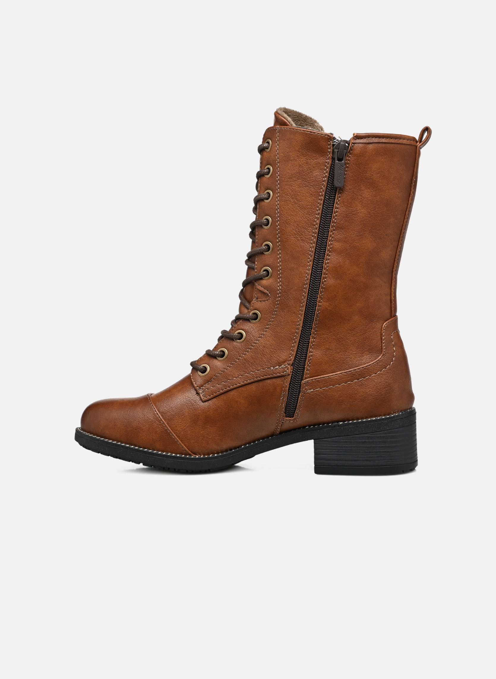 Bottines à lacets Qena femme noir Mustang shoes Bottines à lacets Qena femme noir Cognac