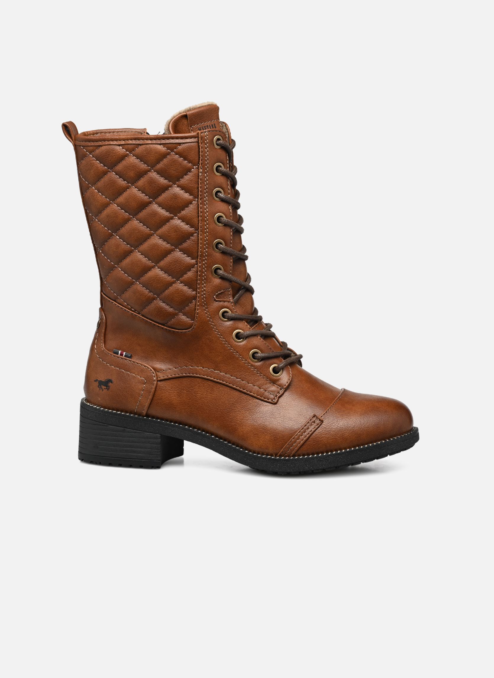 Bottines à lacets Qena femme noir Mustang shoes Bottines à lacets Qena femme noir Cognac