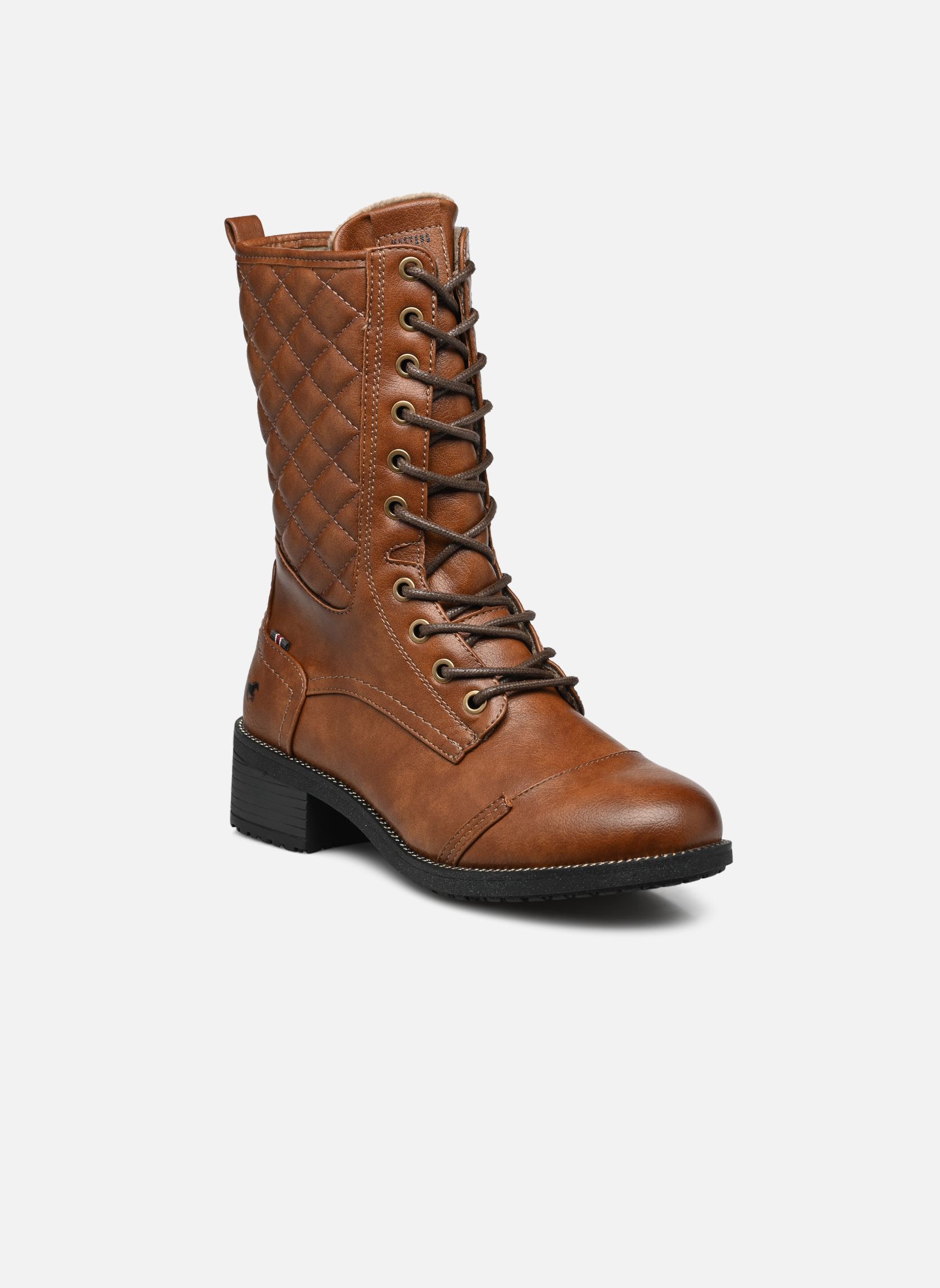 Bottines à lacets Qena femme noir Mustang shoes Bottines à lacets Qena femme noir Cognac