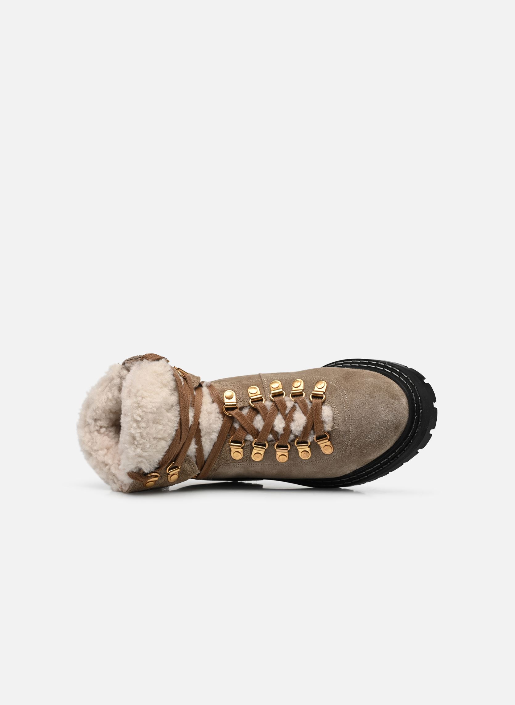 Bottines à lacets Beari Lamb Fur Oily femme beige Anonymous Copenhagen Bottines à lacets Beari Lamb Fur Oily femme beige CALF SUEDE MUSHROOM