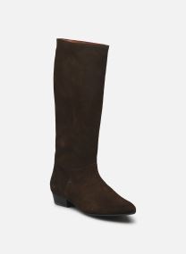 Calf Suede & Sleek Leather Coffee Brown & Dark Taupe