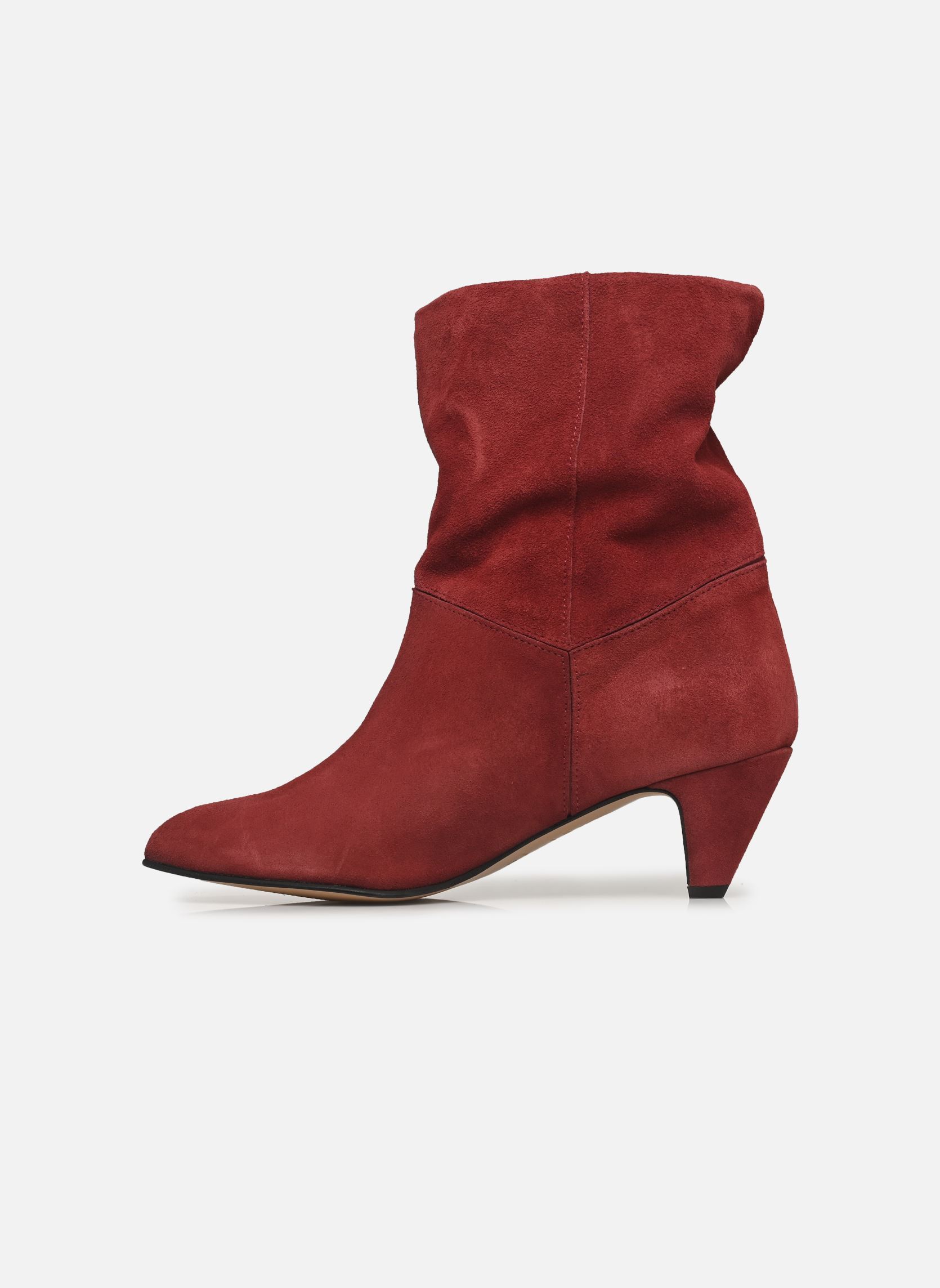 Bottines santiags Jassi 50 Stiletto femme rouge Anonymous Copenhagen Bottines santiags Jassi 50 Stiletto femme rouge CALF SUEDE & SLEEK LEATHER POM