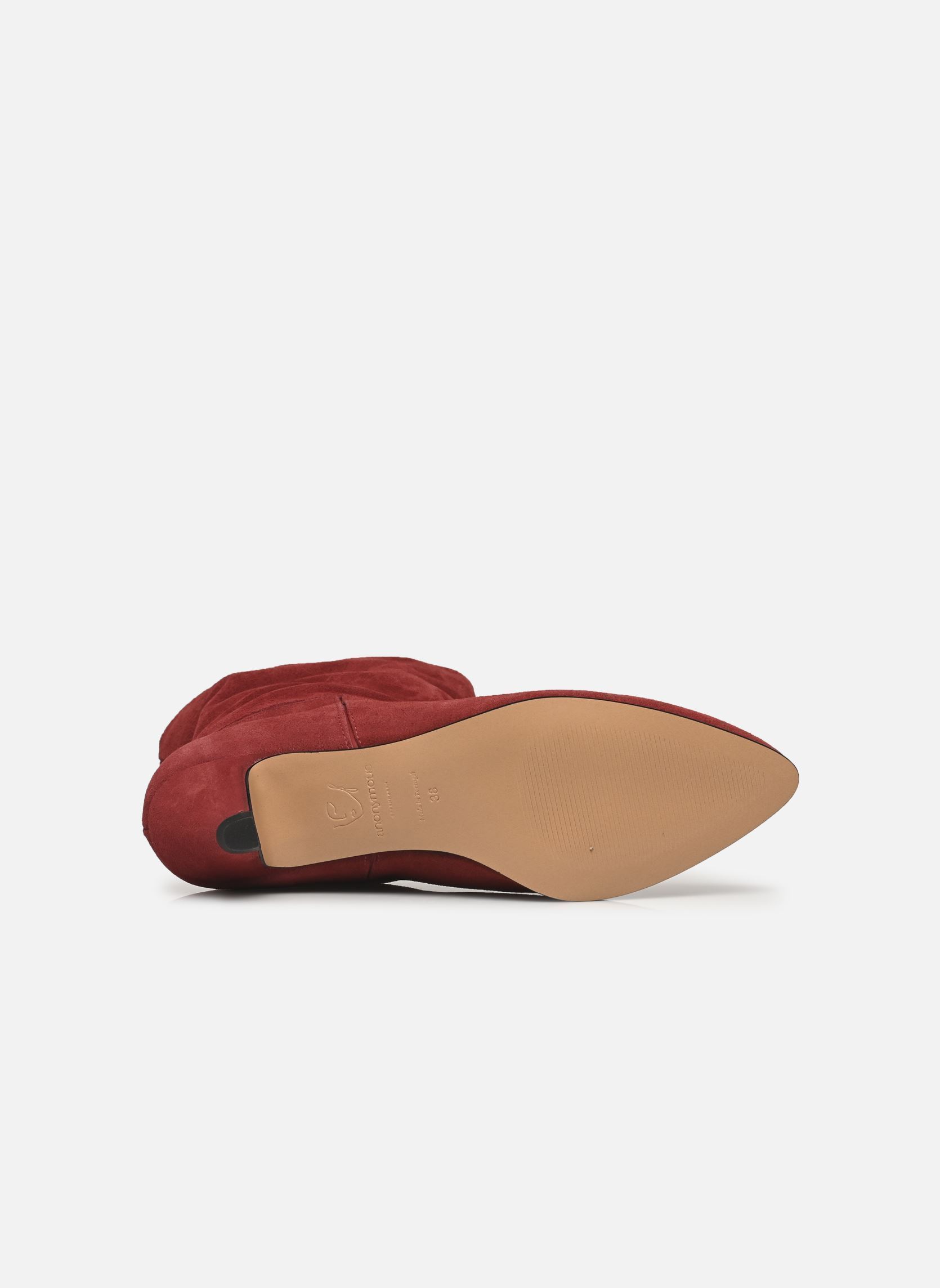 Bottines santiags Jassi 50 Stiletto femme rouge Anonymous Copenhagen Bottines santiags Jassi 50 Stiletto femme rouge CALF SUEDE & SLEEK LEATHER POM
