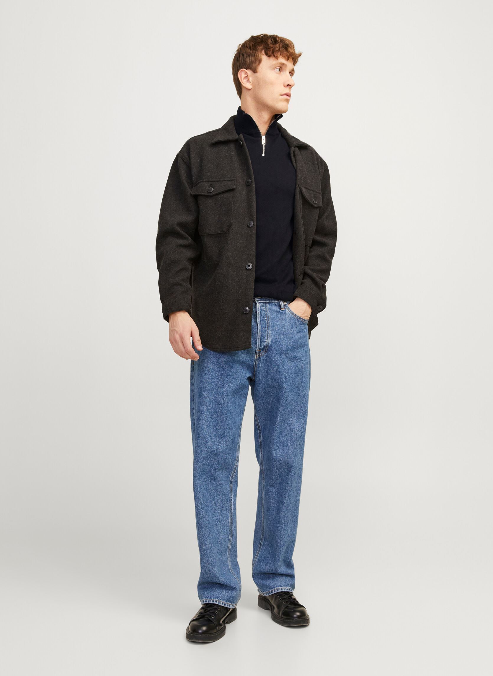 Pulls Jjeemil Knit Half Zip Noos homme noir Jack & Jones Pulls Jjeemil Knit Half Zip Noos homme noir BLACK