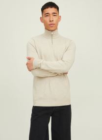 Pullover Jjeemil Knit Half Zip Noos herren beige