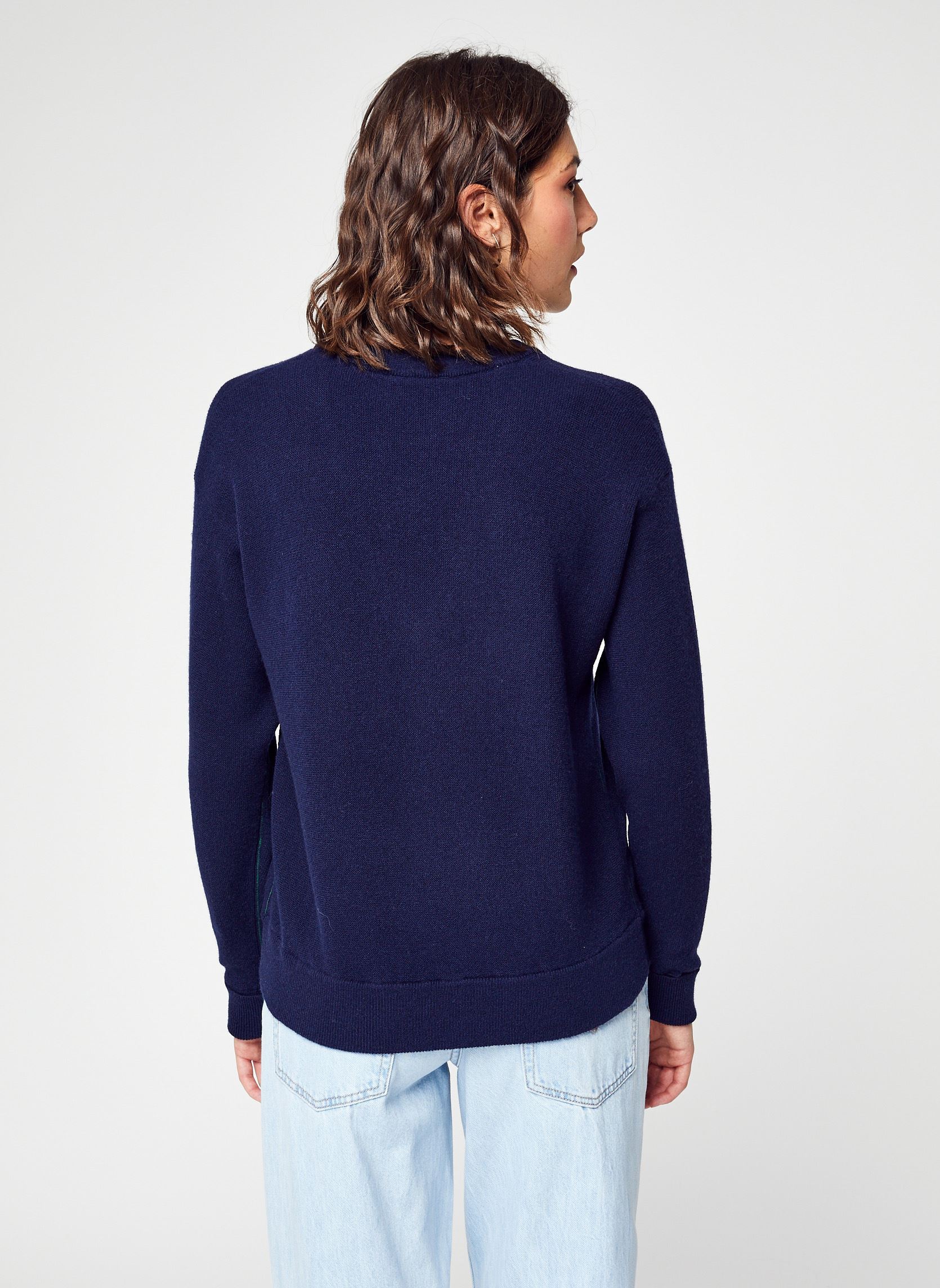 Pullover Pull femme Lacoste col en V damen blau Lacoste Pullover Pull femme Lacoste col en V damen blau MARINE