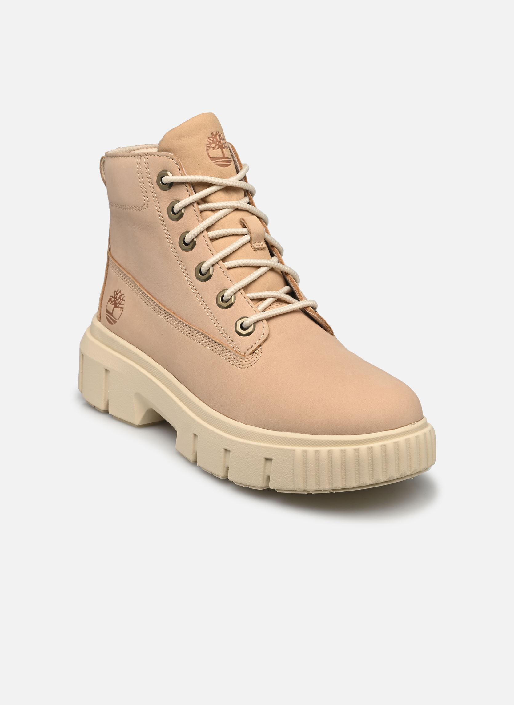 Bottines à lacets Greyfield Leather Boot femme beige Timberland Bottines à lacets Greyfield Leather Boot femme beige LIGHT BEIGE NUBUCK