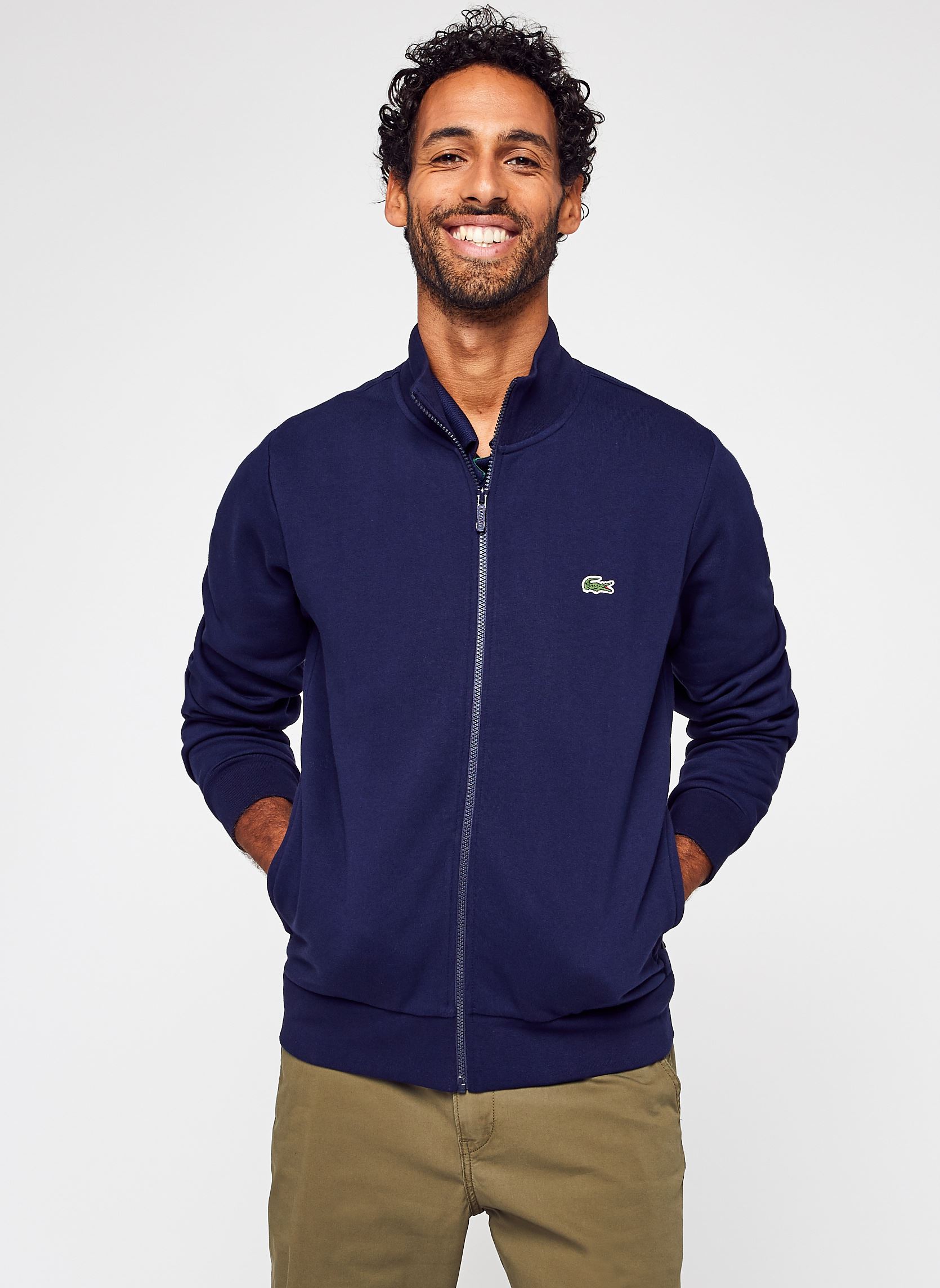 Sweats zippés Sweatshirt zippé homme regular fit homme bleu Lacoste Sweats zippés Sweatshirt zippé homme regular fit homme bleu MARINE