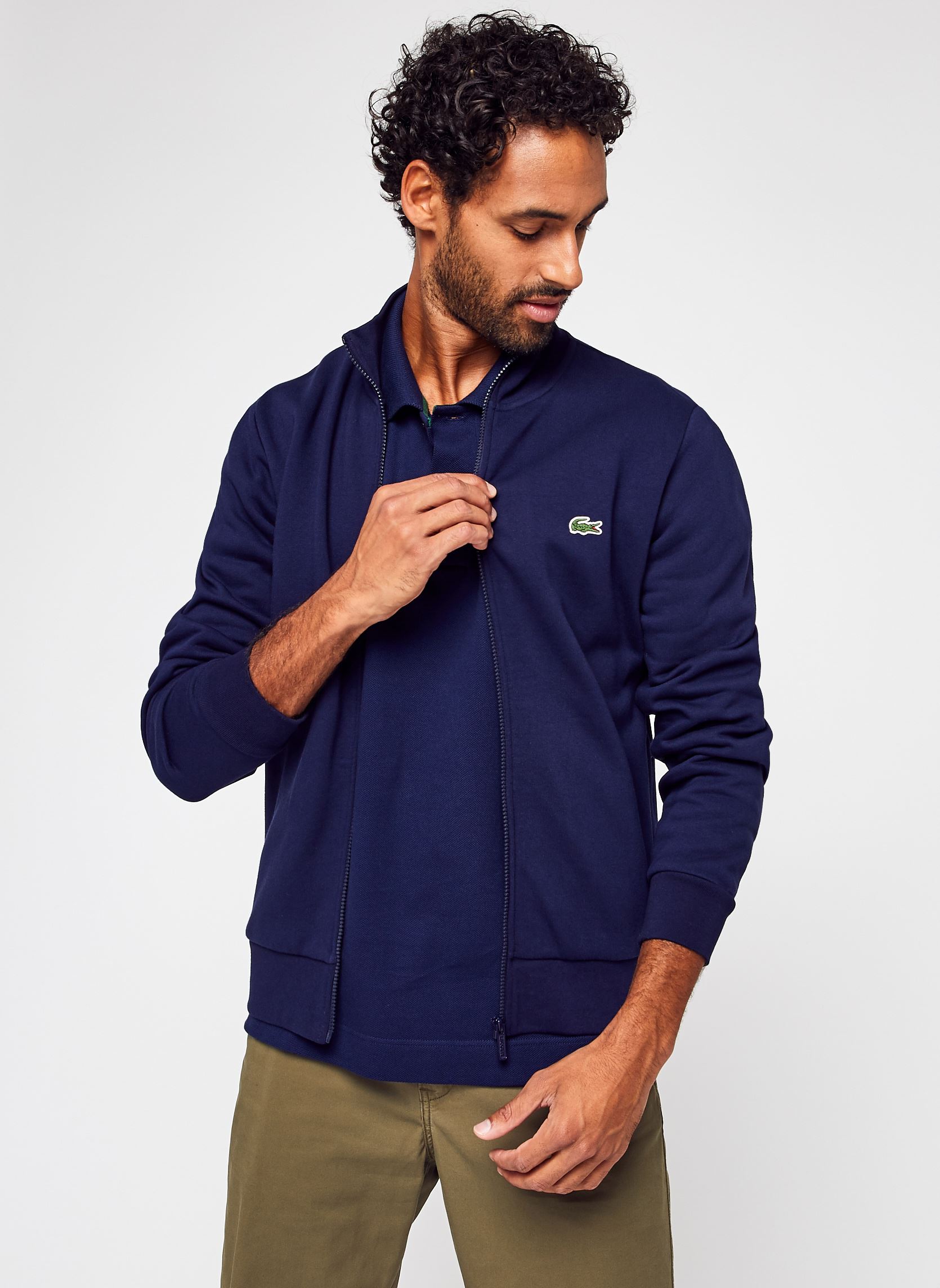 Sweats zippés Sweatshirt zippé homme regular fit homme bleu Lacoste Sweats zippés Sweatshirt zippé homme regular fit homme bleu MARINE
