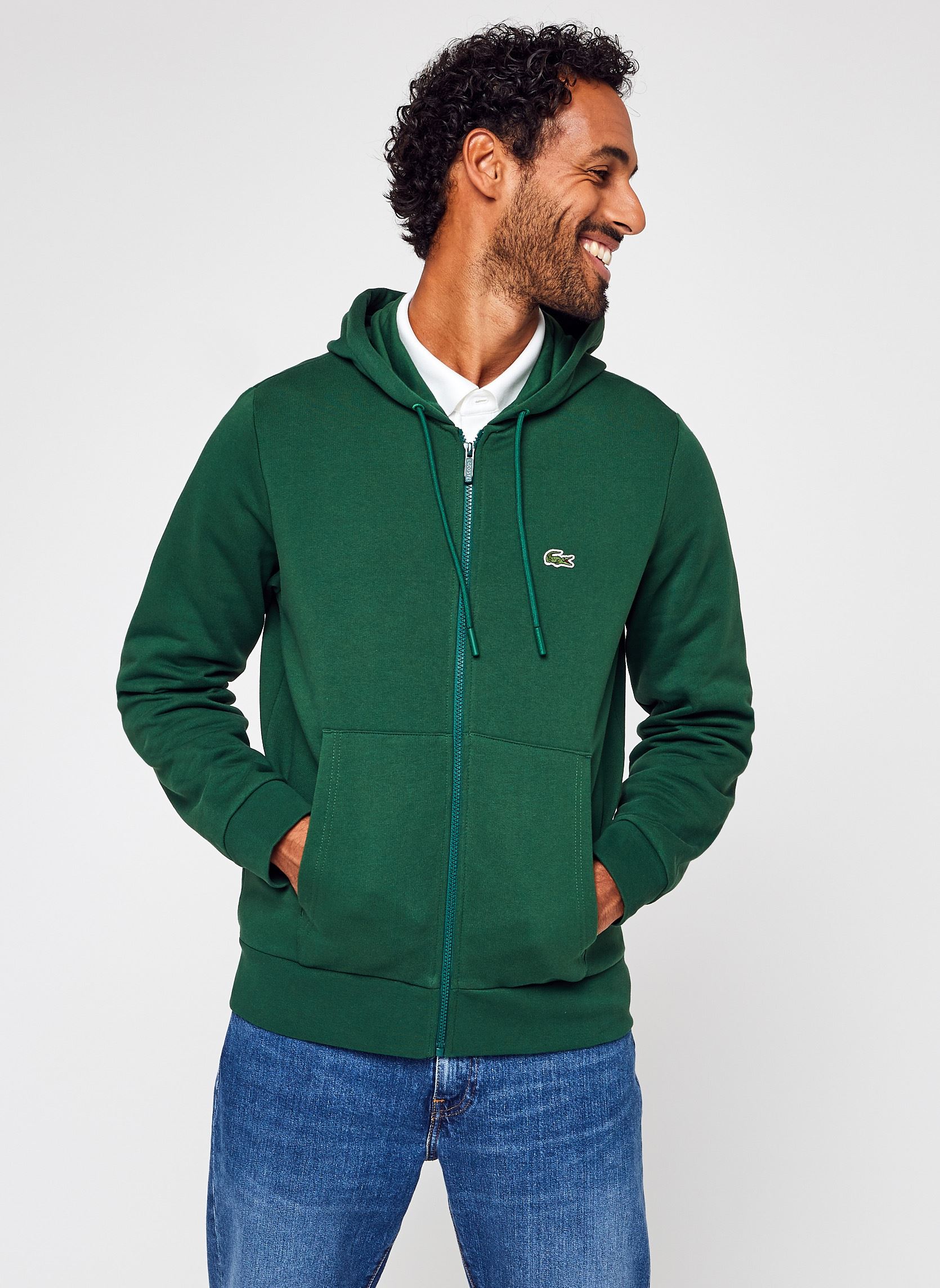 Sweatshirts mit Reißverschluss Sweatshirt homme en molleton herren grün Lacoste Sweatshirts mit Reißverschluss Sweatshirt homme en molleton herren grün 132 VERT
