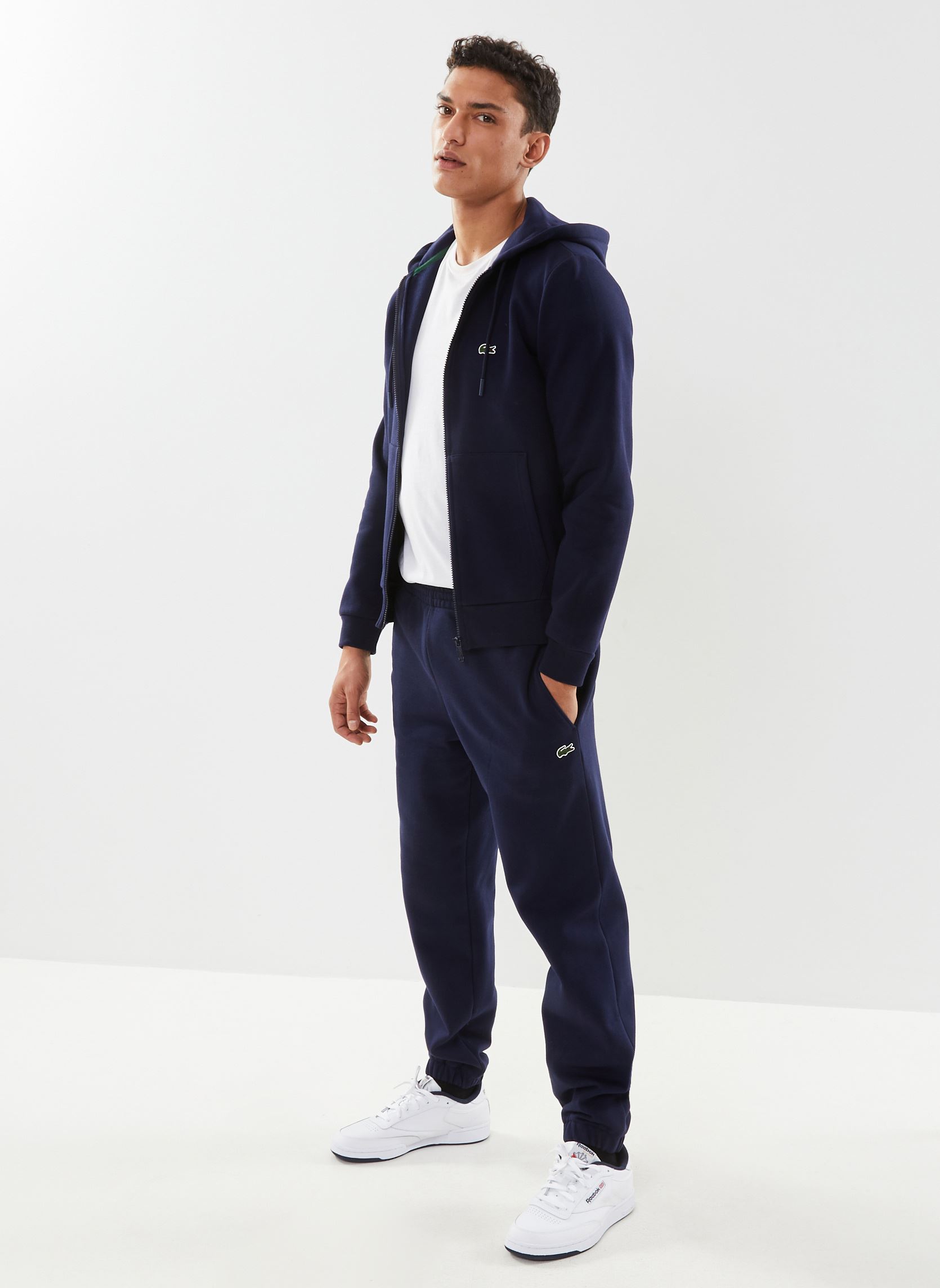Felpe con zip Sweatshirt homme en molleton uomo blu Lacoste Felpe con zip Sweatshirt homme en molleton uomo blu MARINE