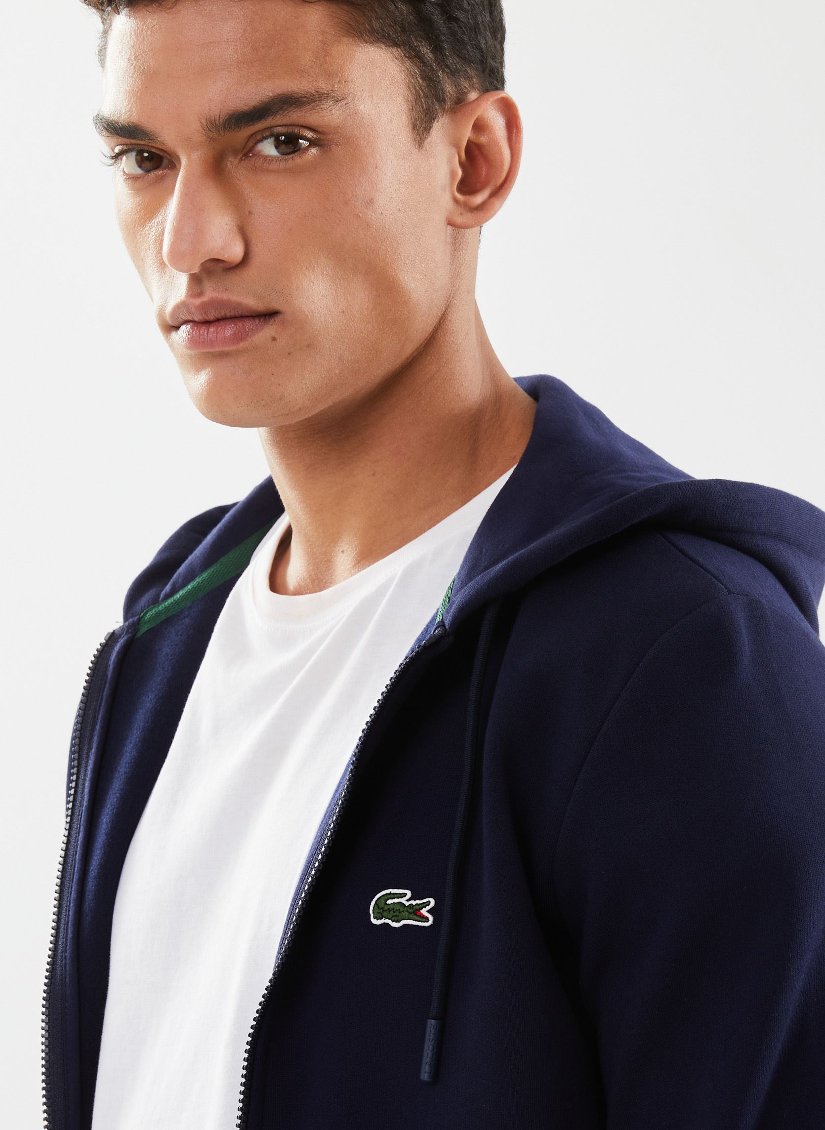 Felpe con zip Sweatshirt homme en molleton uomo blu Lacoste Felpe con zip Sweatshirt homme en molleton uomo blu MARINE