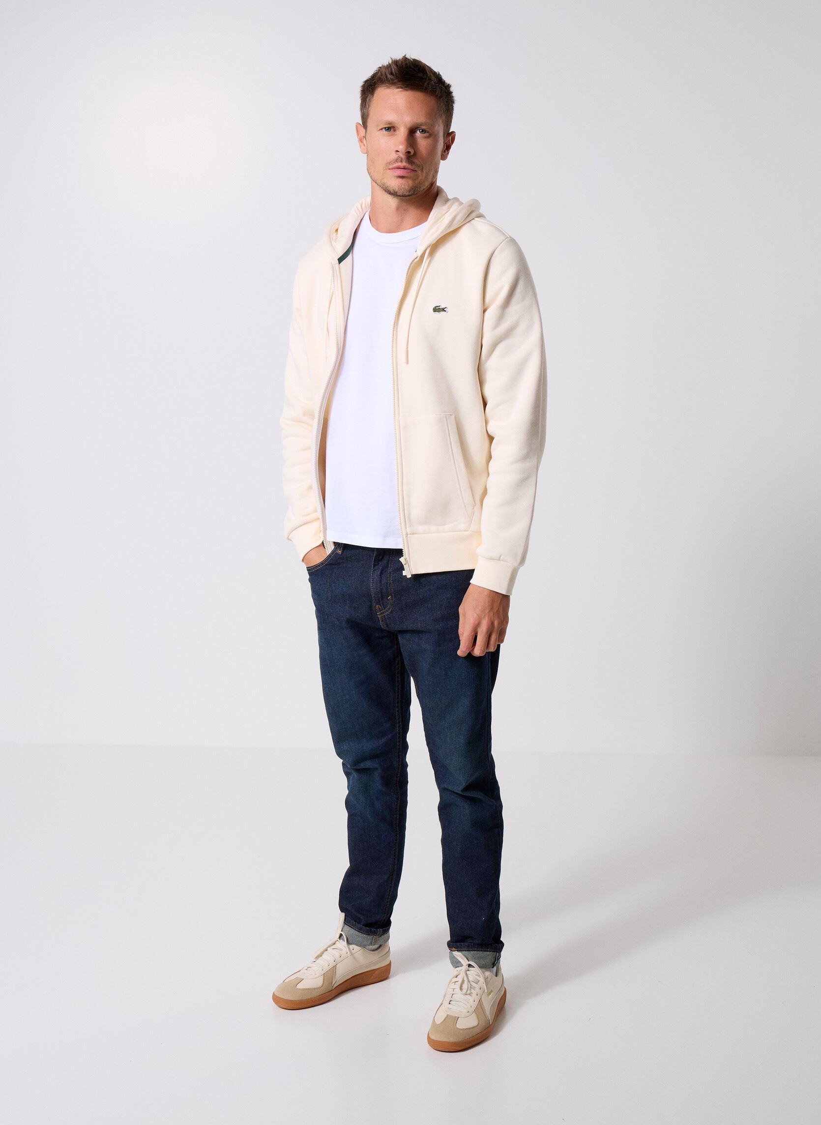 Sudaderas con cremallera Sweatshirt homme en molleton hombre blanco Lacoste Sudaderas con cremallera Sweatshirt homme en molleton hombre blanco LAPONIE
