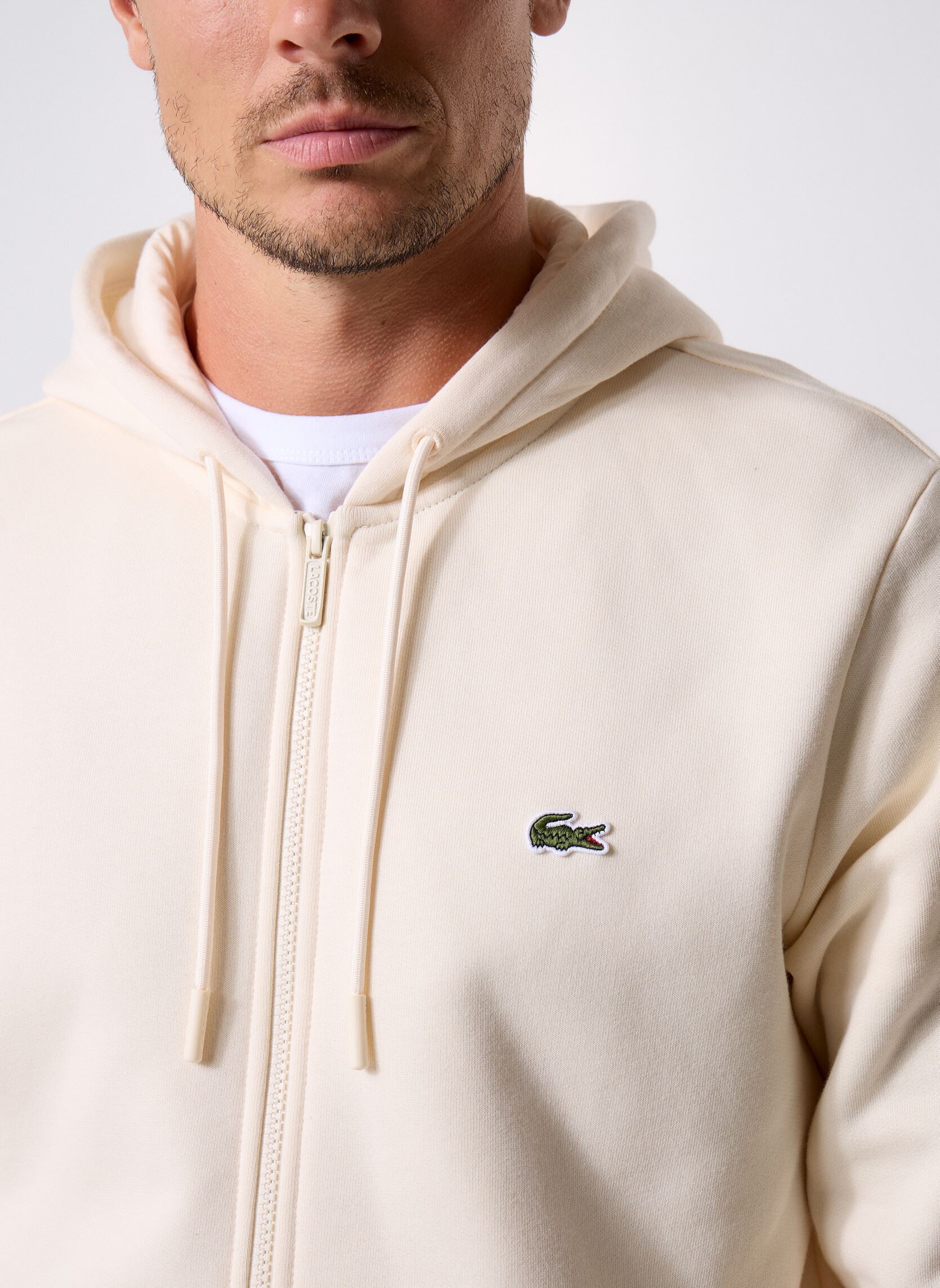 Sudaderas con cremallera Sweatshirt homme en molleton hombre blanco Lacoste Sudaderas con cremallera Sweatshirt homme en molleton hombre blanco LAPONIE