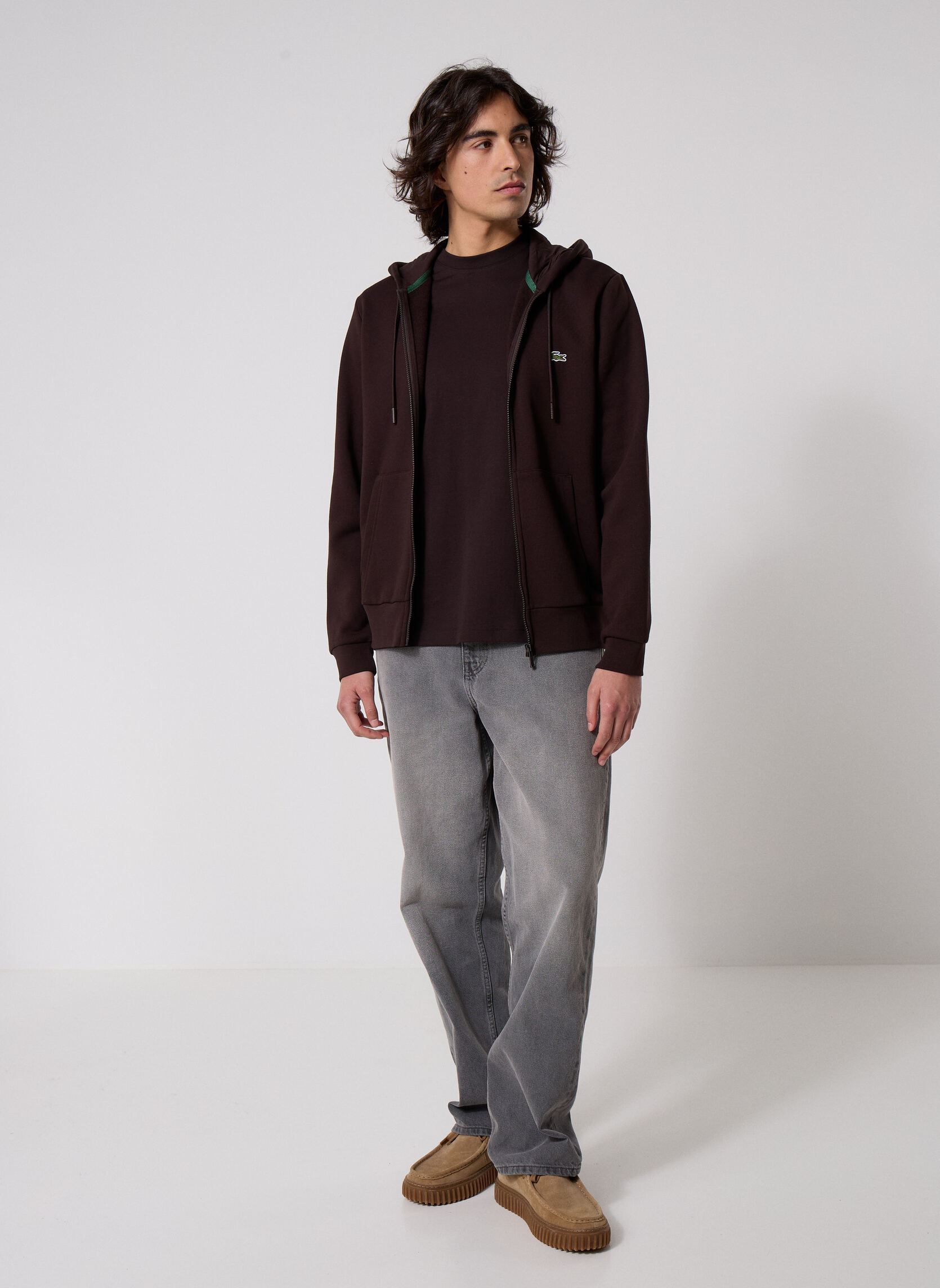 Sweaters met rits Sweatshirt homme en molleton heren bruin Lacoste Sweaters met rits Sweatshirt homme en molleton heren bruin BUFFLE