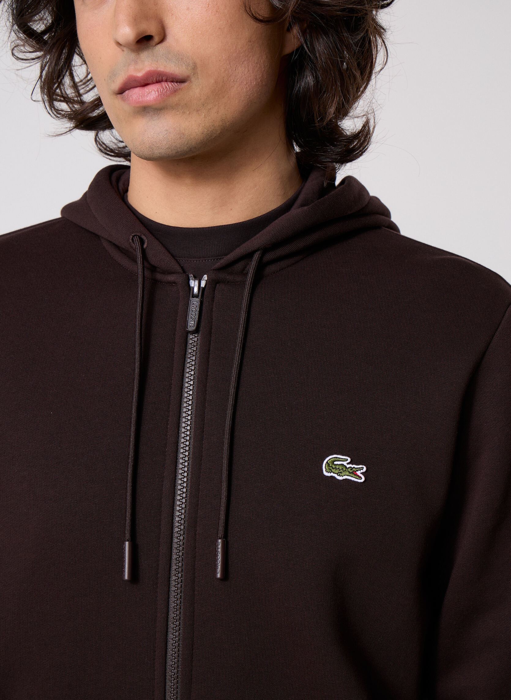 Sweaters met rits Sweatshirt homme en molleton heren bruin Lacoste Sweaters met rits Sweatshirt homme en molleton heren bruin BUFFLE