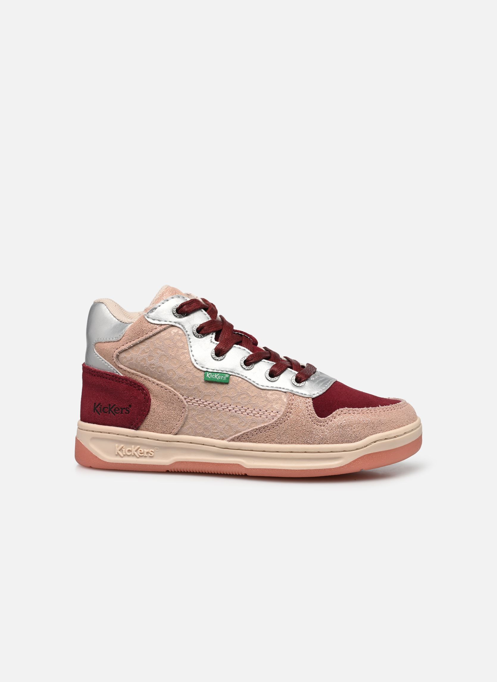 Baskets hautes KICKLAX fille rose Kickers Baskets hautes KICKLAX fille rose ROSE BORDEAUX LEOPARD