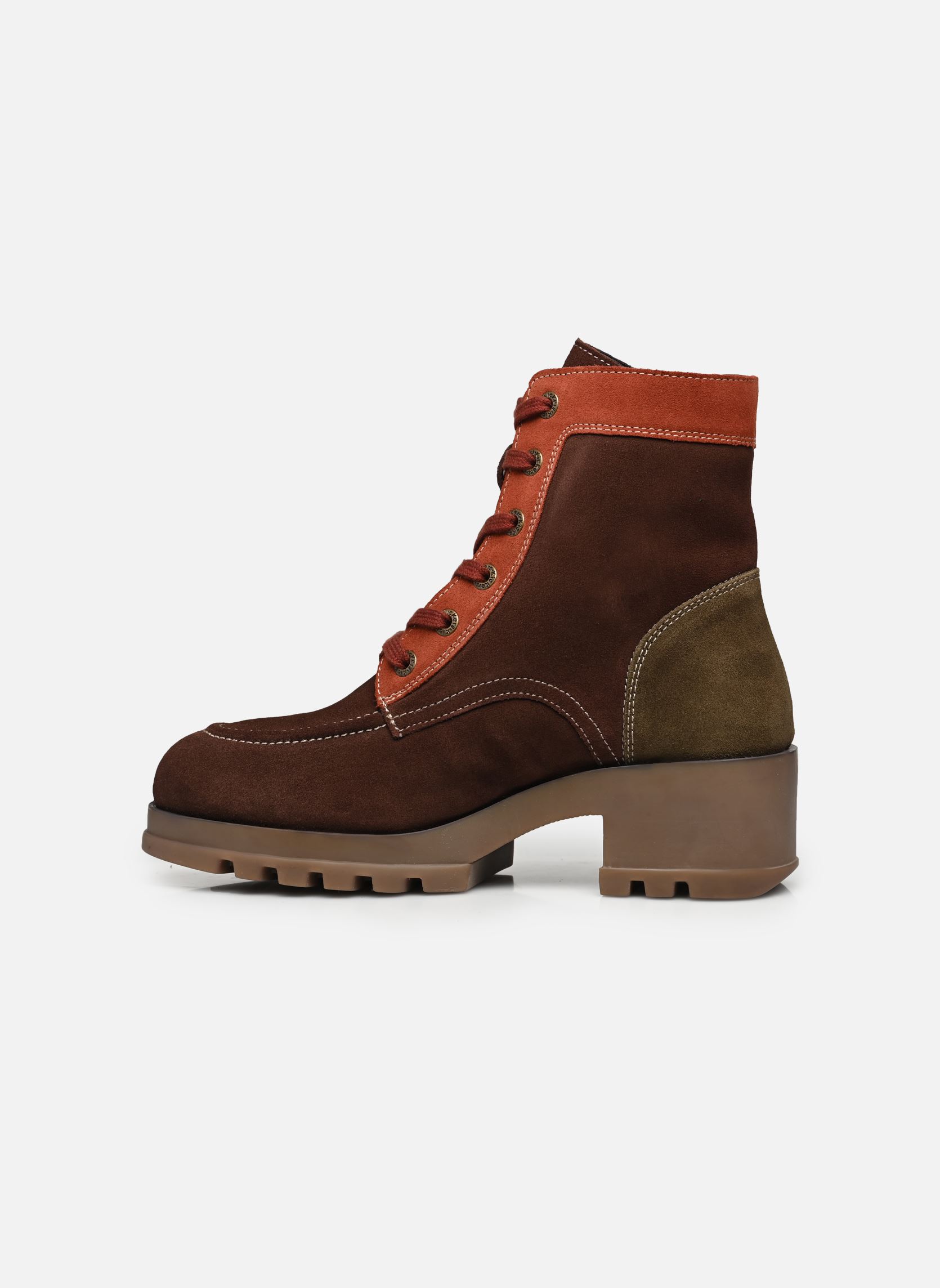 Veterlaarsjes KICK HELLO dames bruin Kickers Veterlaarsjes KICK HELLO dames bruin MARRON/ORANGE ROUILLE