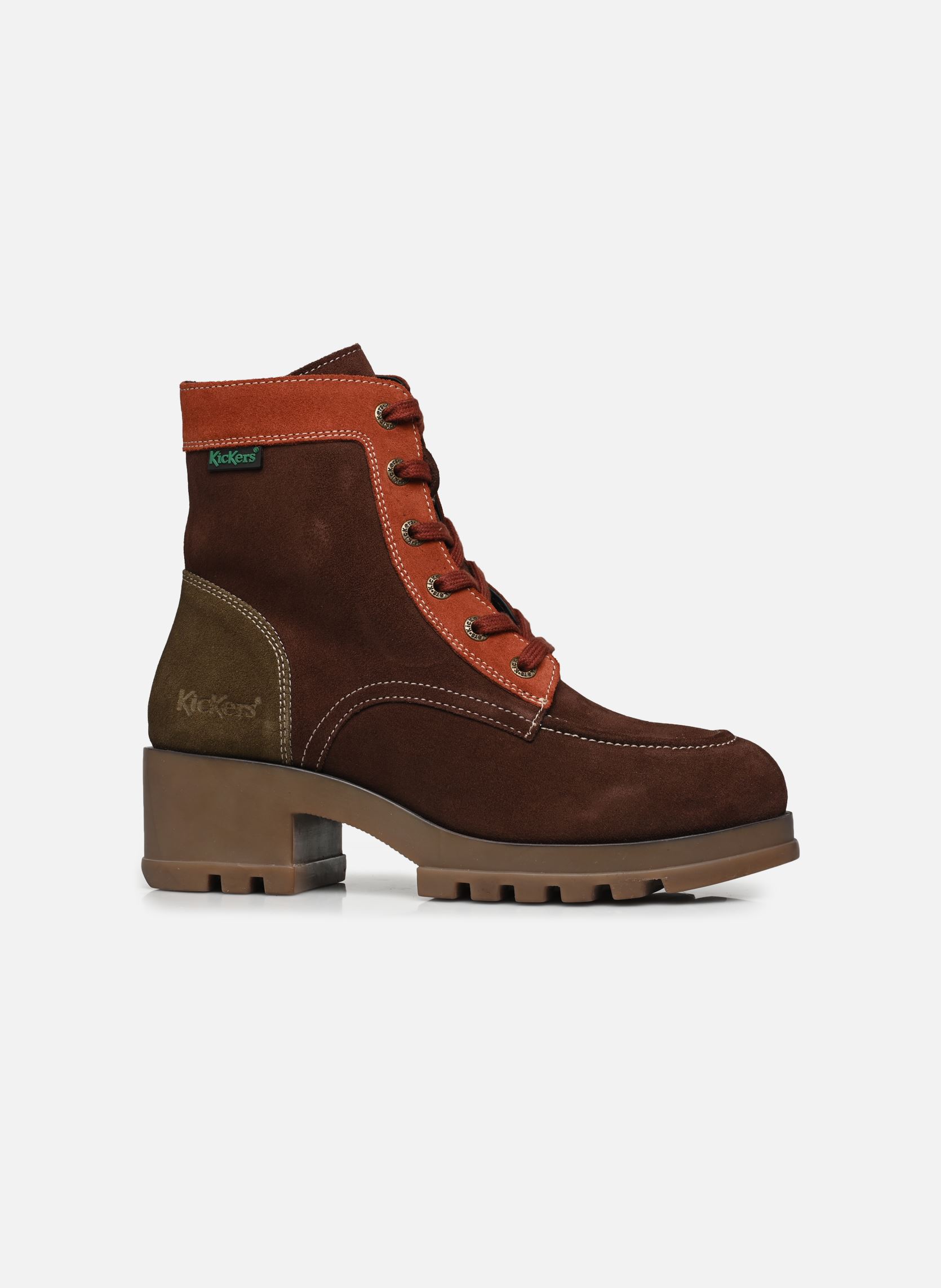 Veterlaarsjes KICK HELLO dames bruin Kickers Veterlaarsjes KICK HELLO dames bruin MARRON/ORANGE ROUILLE