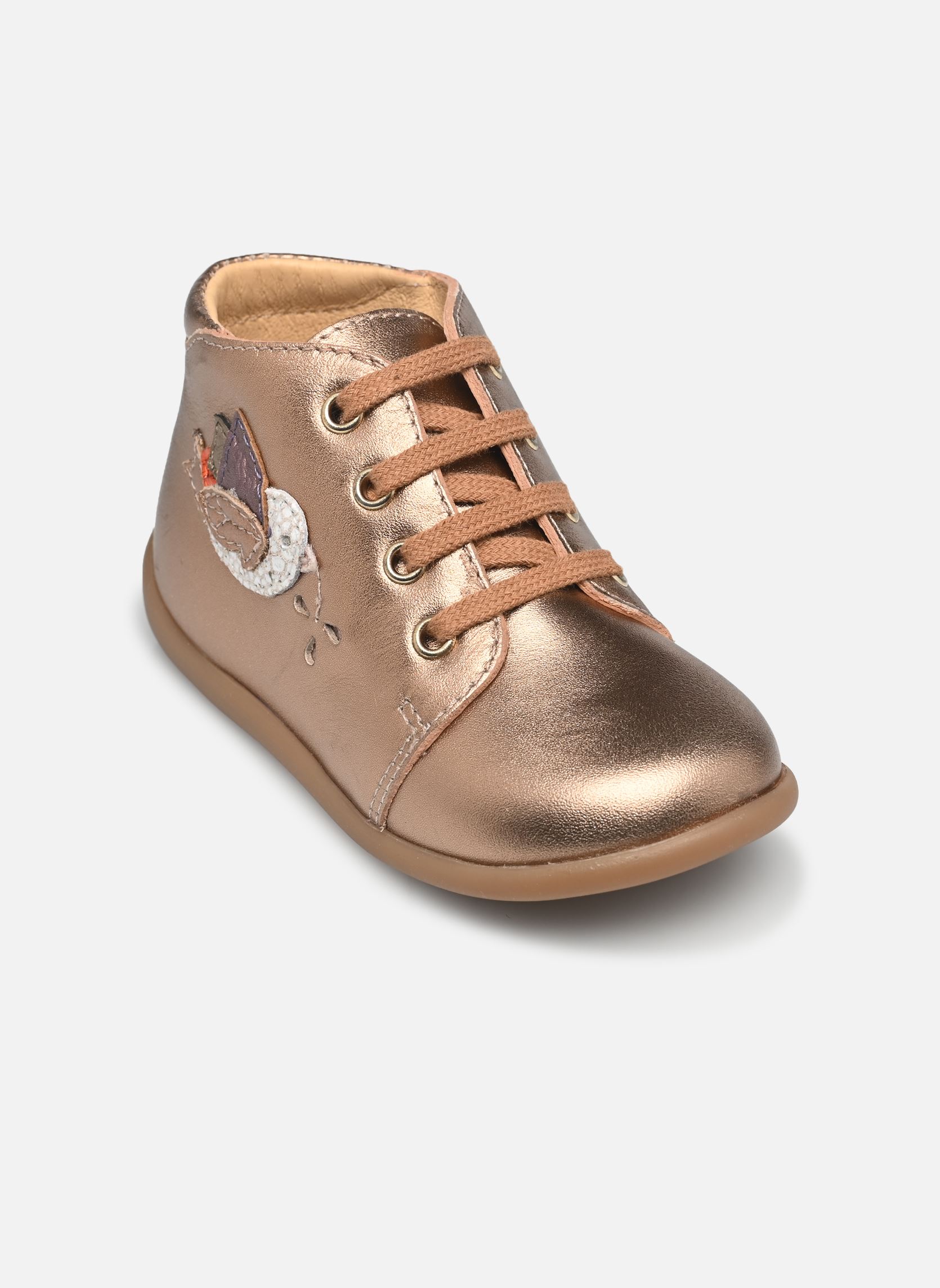 Chaussures premiers pas STAND-UP BIRD fille rose Pom d Api Chaussures premiers pas STAND-UP BIRD fille rose COPPER
