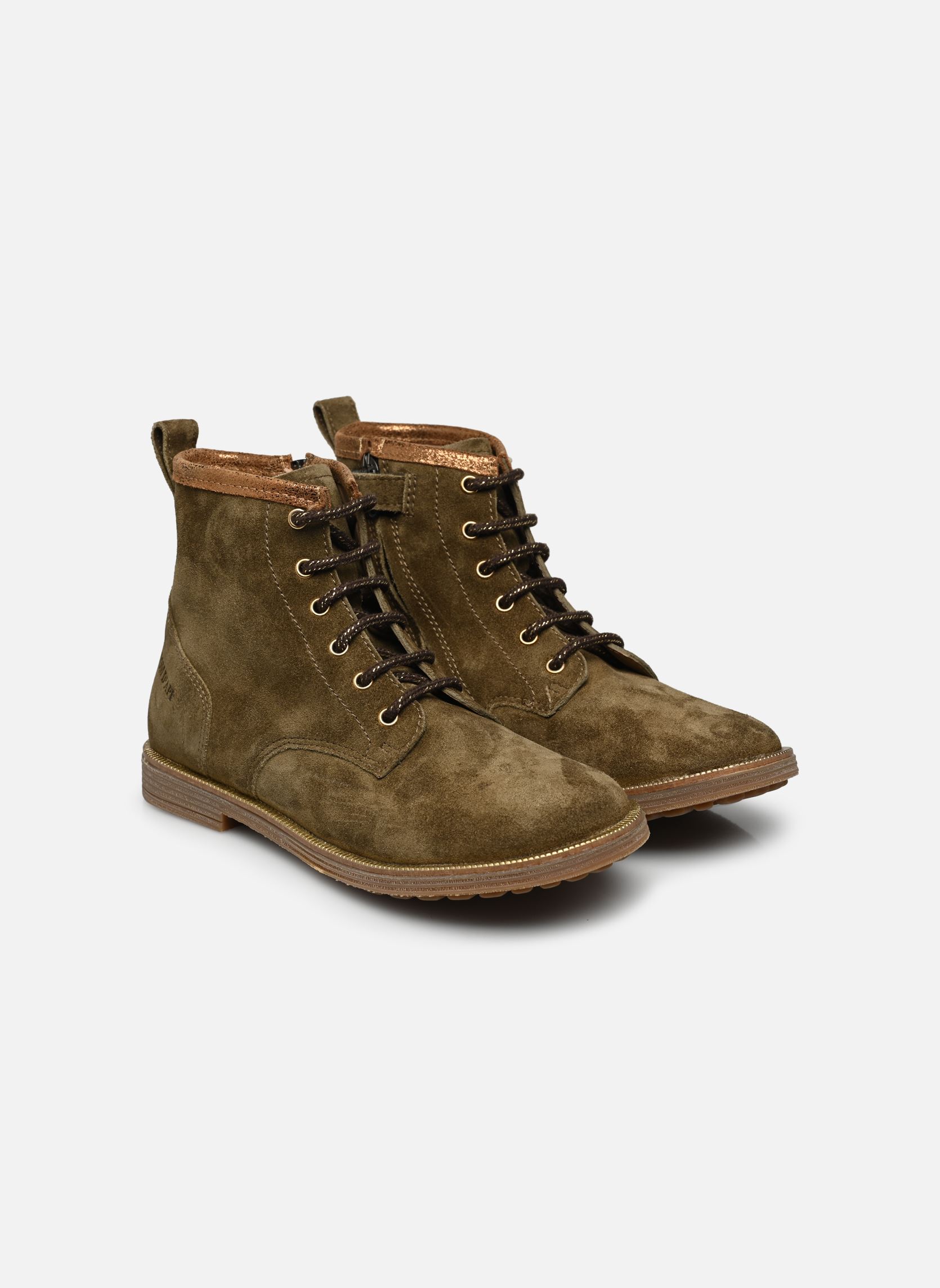 Stiefeletten / Ankle Boots TRIP-ROLLS HI LACE mädchen grün Pom d Api Stiefeletten / Ankle Boots TRIP-ROLLS HI LACE mädchen grün OLIVE - BRONZE