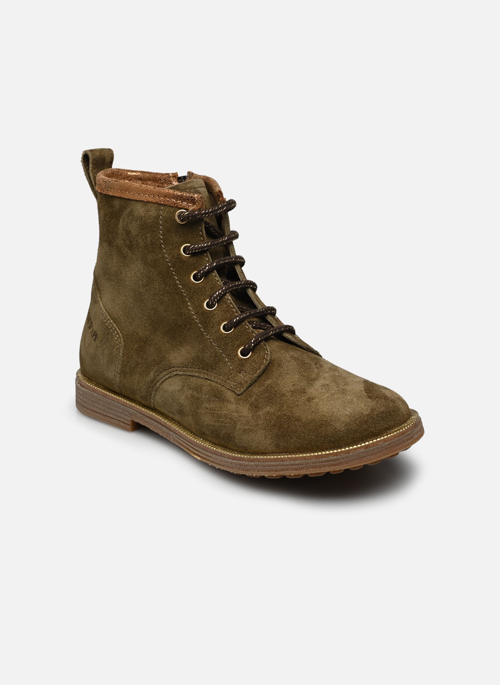 Stiefeletten / Ankle Boots TRIP-ROLLS HI LACE mädchen grün Pom d Api Stiefeletten / Ankle Boots TRIP-ROLLS HI LACE mädchen grün OLIVE - BRONZE