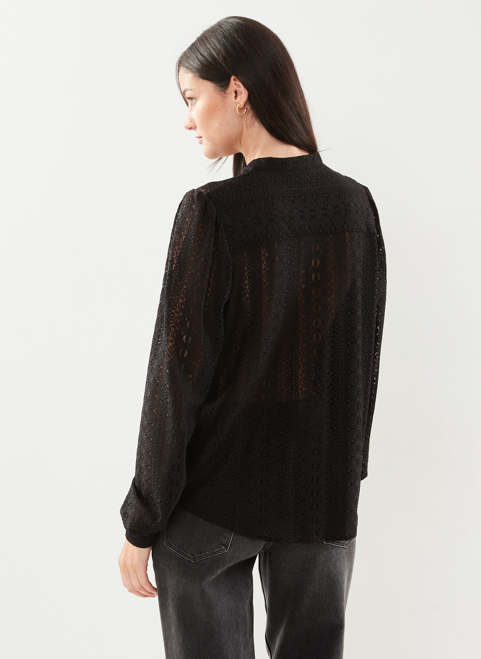 Blouses VICHIKKA LACE L/S SHIRT- NOOS femme noir Vila Blouses VICHIKKA LACE L/S SHIRT- NOOS femme noir Black
