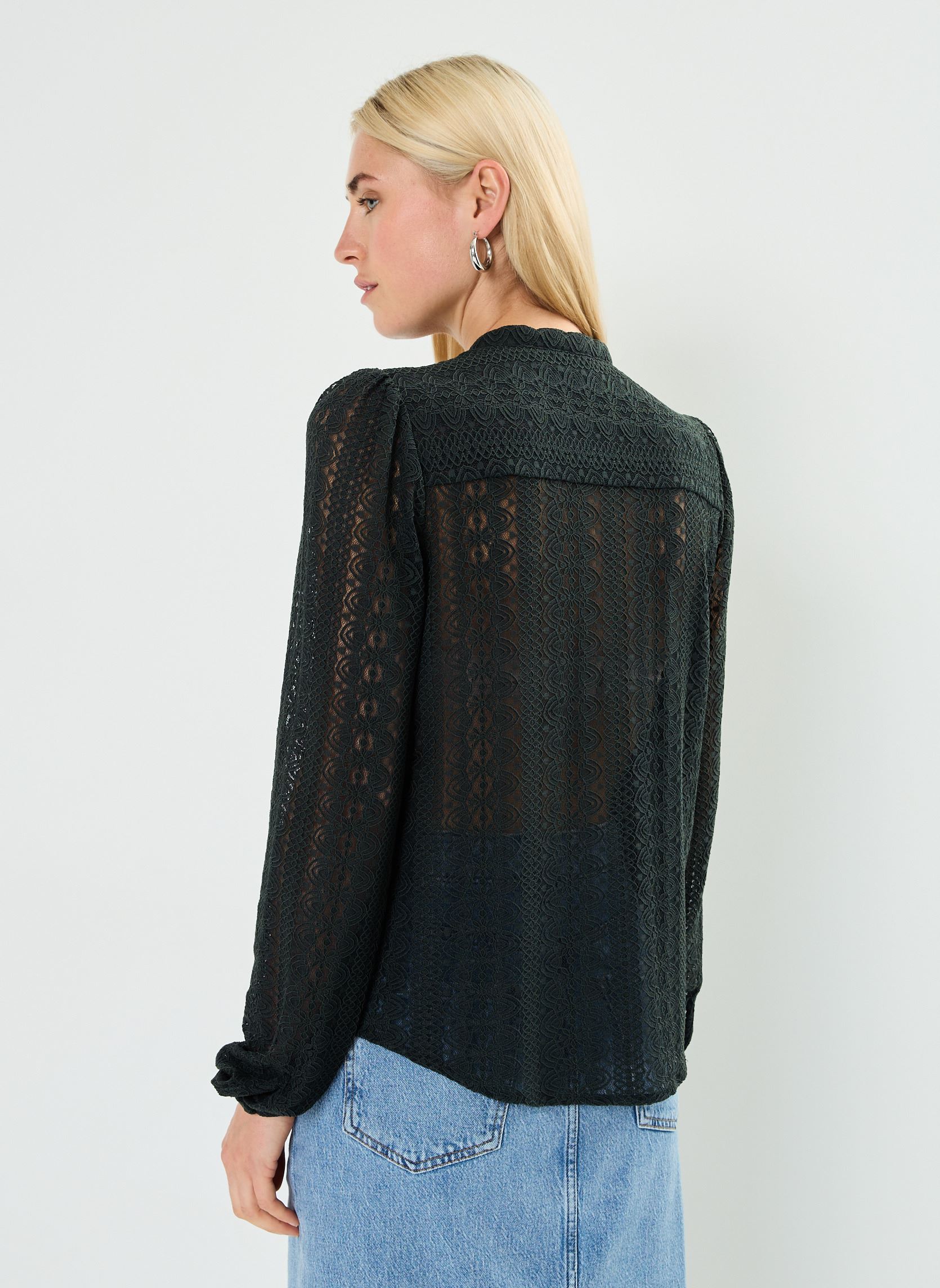 Blouses VICHIKKA LACE L/S SHIRT- NOOS femme noir Vila Blouses VICHIKKA LACE L/S SHIRT- NOOS femme noir Scarab