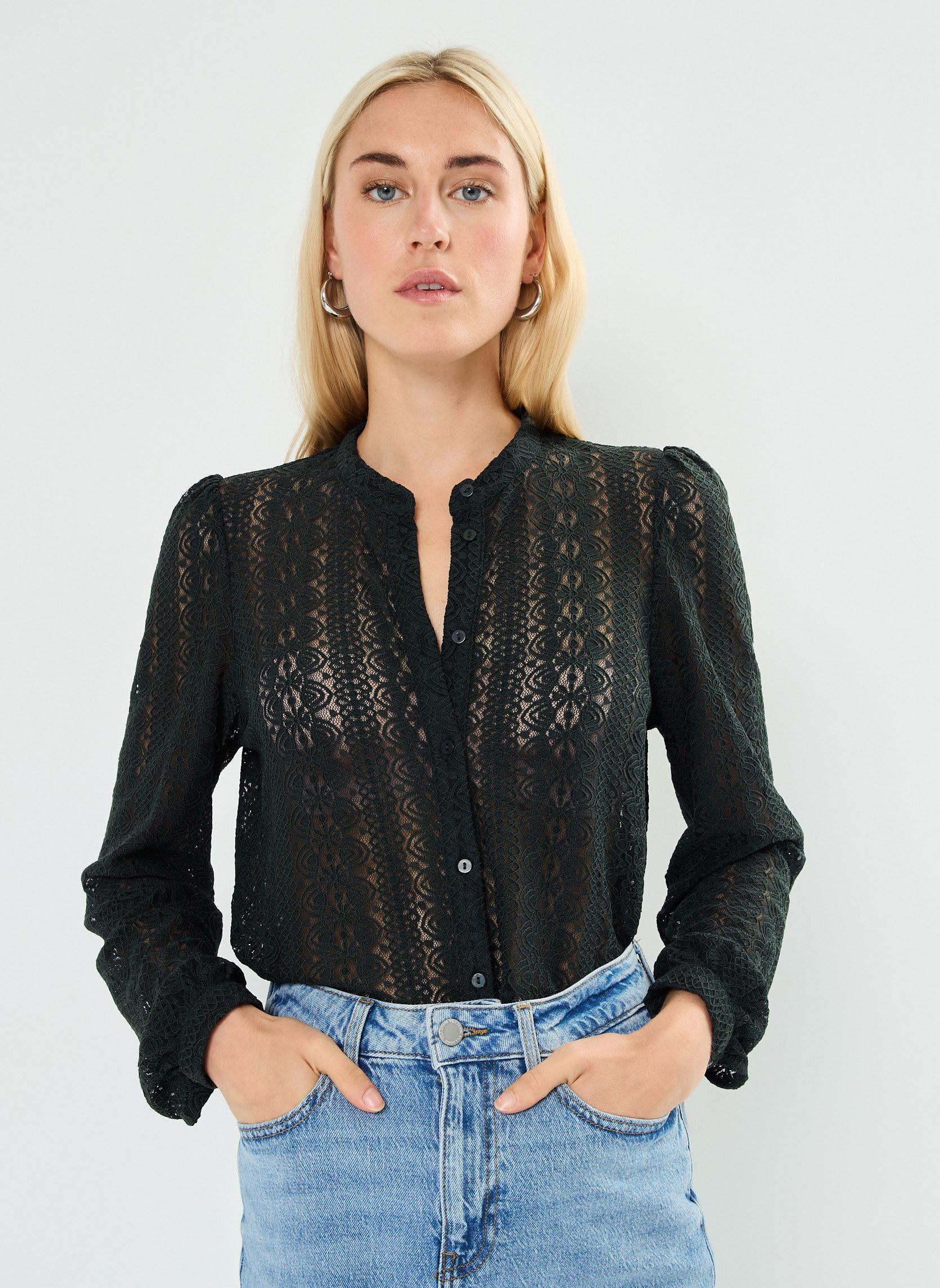 Blouses VICHIKKA LACE L/S SHIRT- NOOS femme noir Vila Blouses VICHIKKA LACE L/S SHIRT- NOOS femme noir Scarab