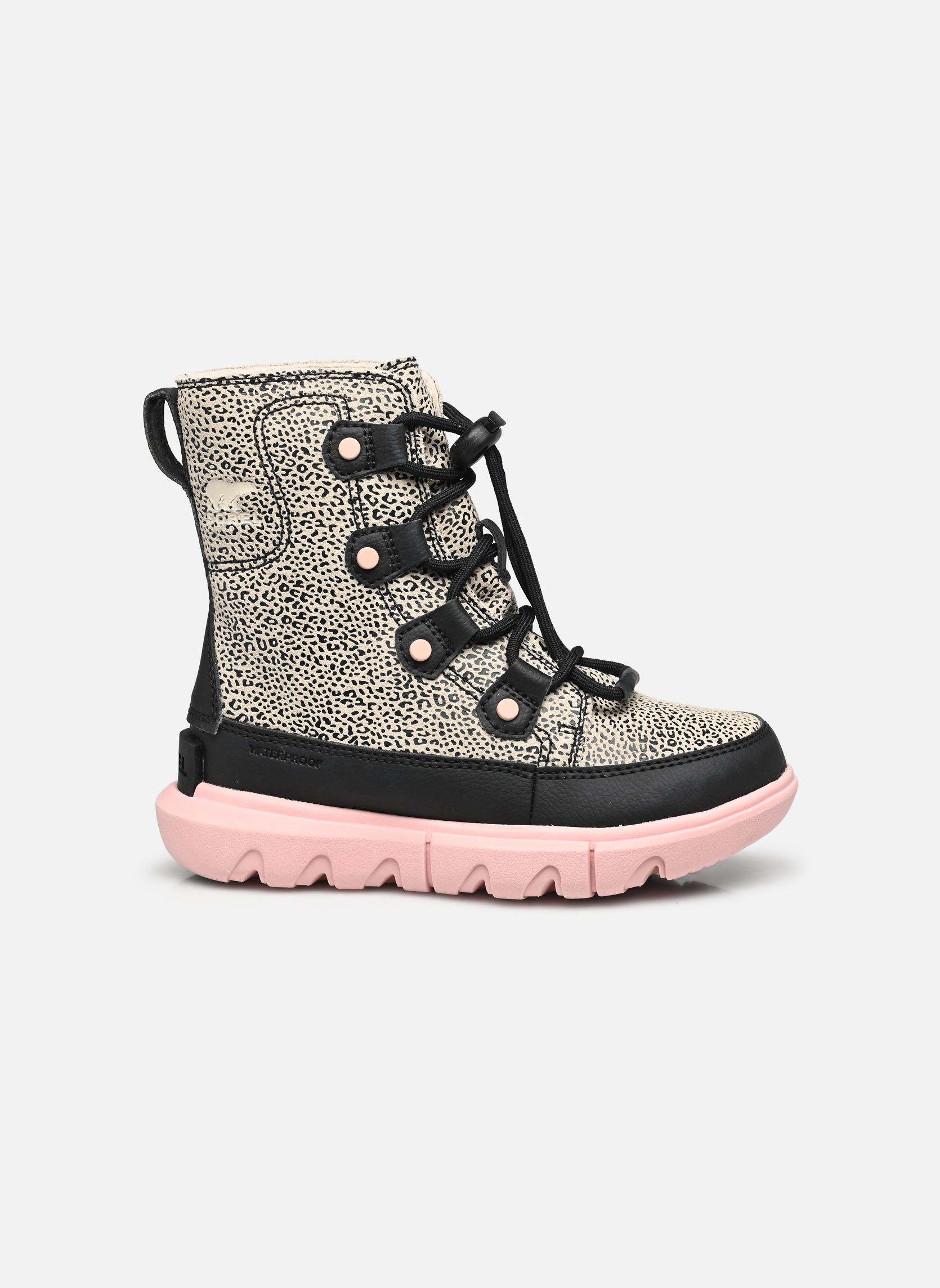 Schneestiefel Youth Sorel Explorer Lace Waterproof mädchen rosa Sorel Schneestiefel Youth Sorel Explorer Lace Waterproof mädchen rosa Chalk / Black