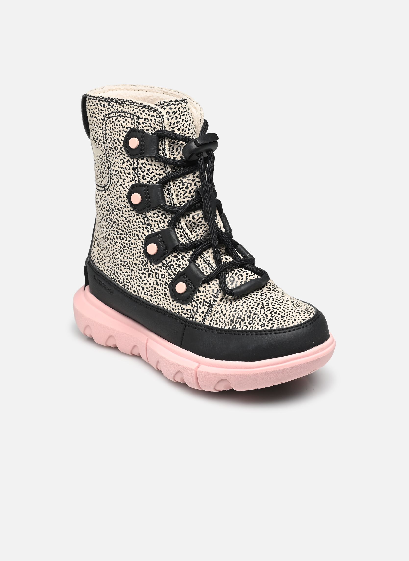 Schneestiefel Youth Sorel Explorer Lace Waterproof mädchen rosa Sorel Schneestiefel Youth Sorel Explorer Lace Waterproof mädchen rosa Chalk / Black