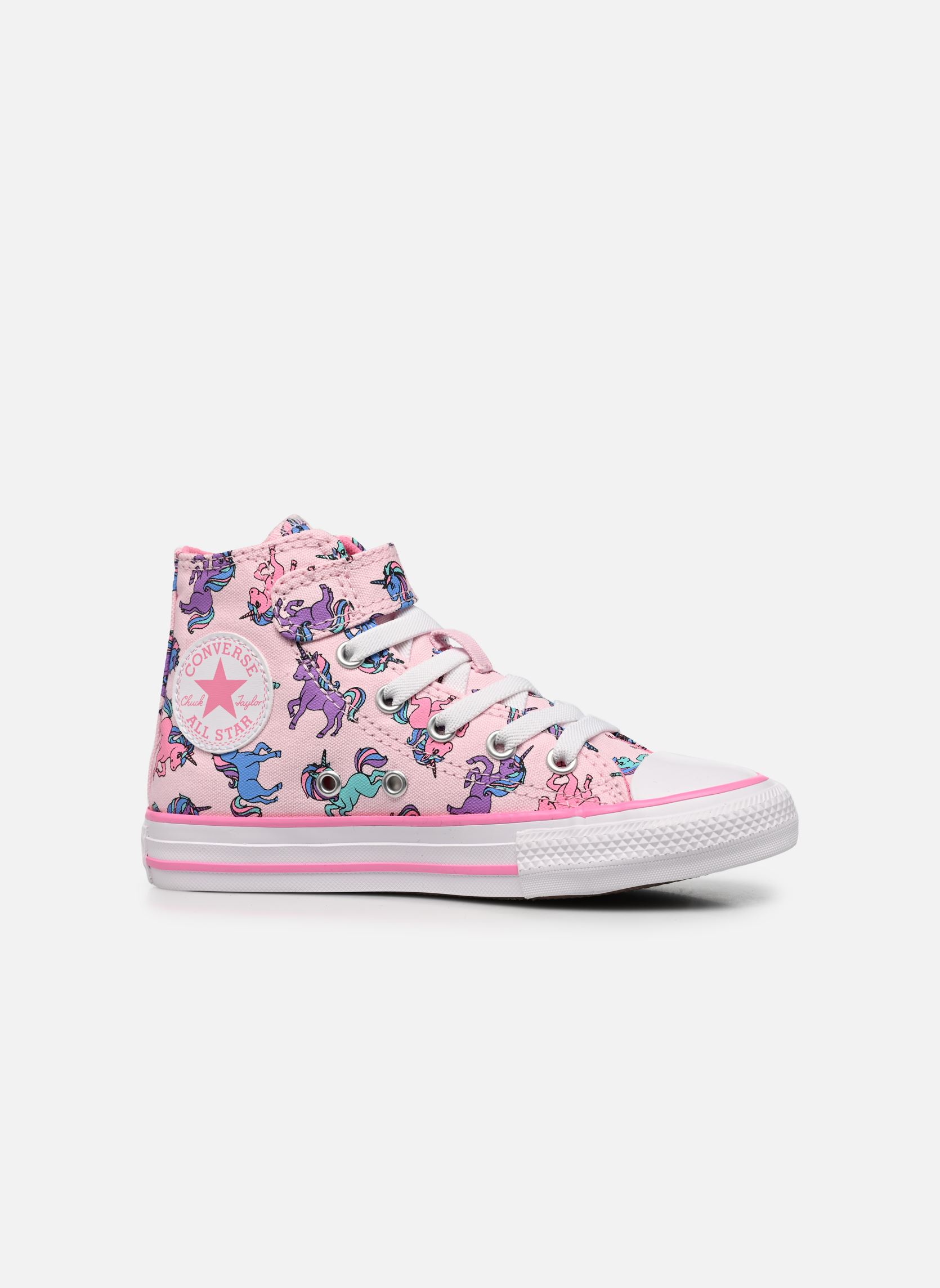 Baskets hautes Chuck Taylor All Star 1V Hi C fille rose Converse Baskets hautes Chuck Taylor All Star 1V Hi C fille rose Pink FoamPinkUniversity Blue